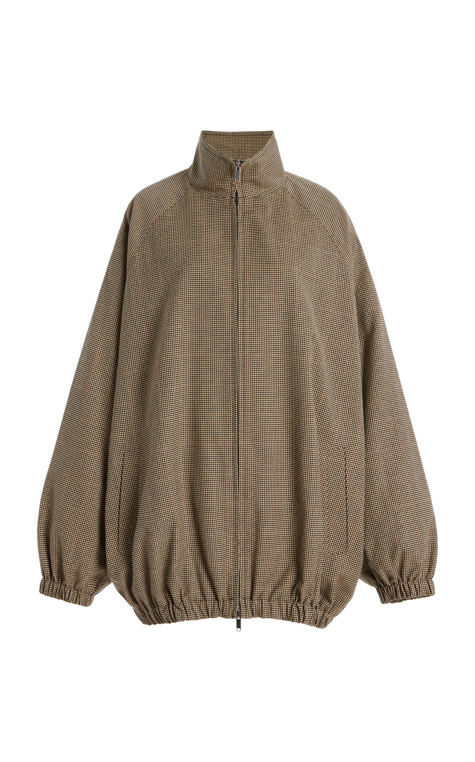 The Frankie Shop Baxter Houndstooth Track Jacket In Brown