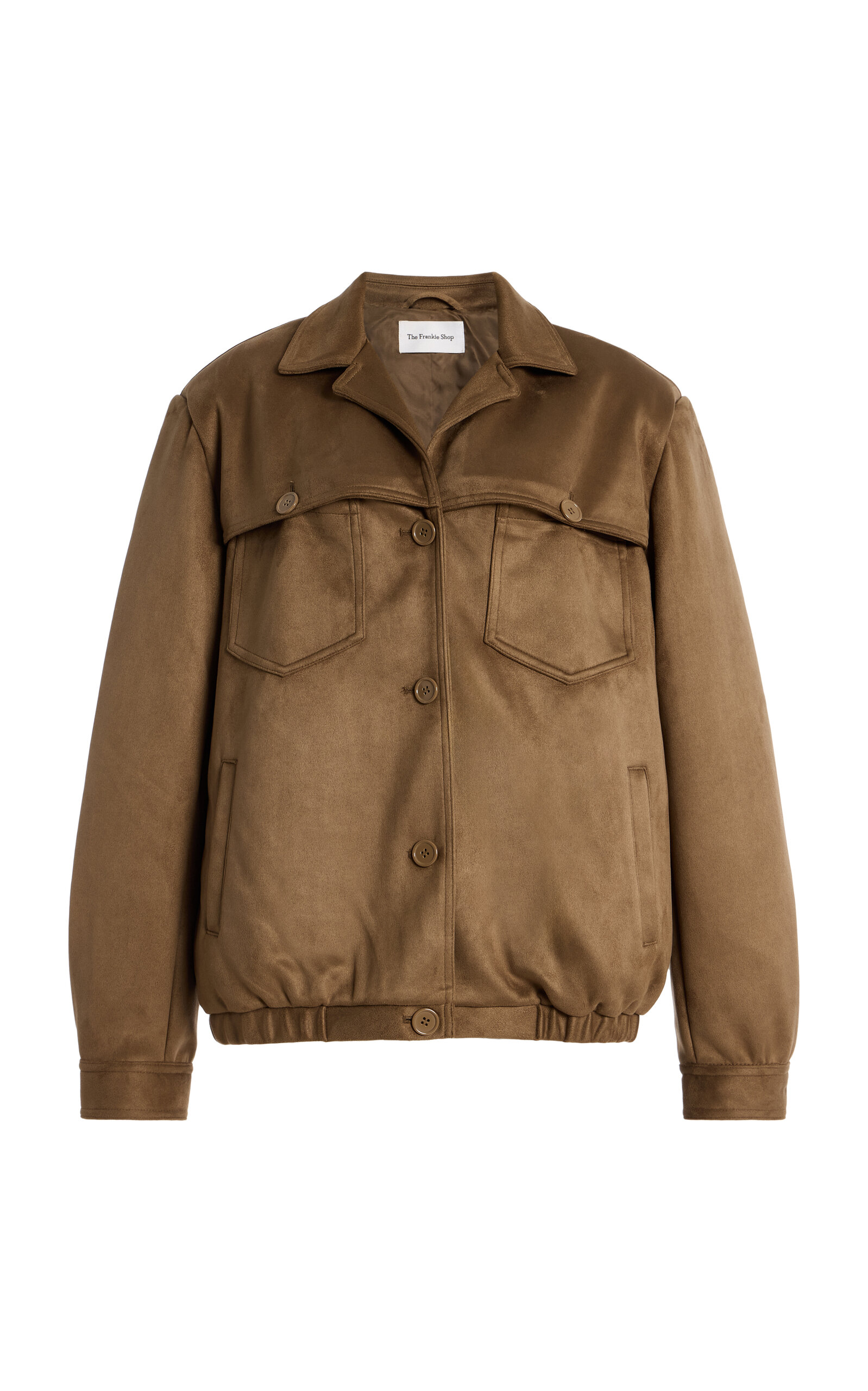 The Frankie Shop Hester Faux Suede Jacket In Animal Print