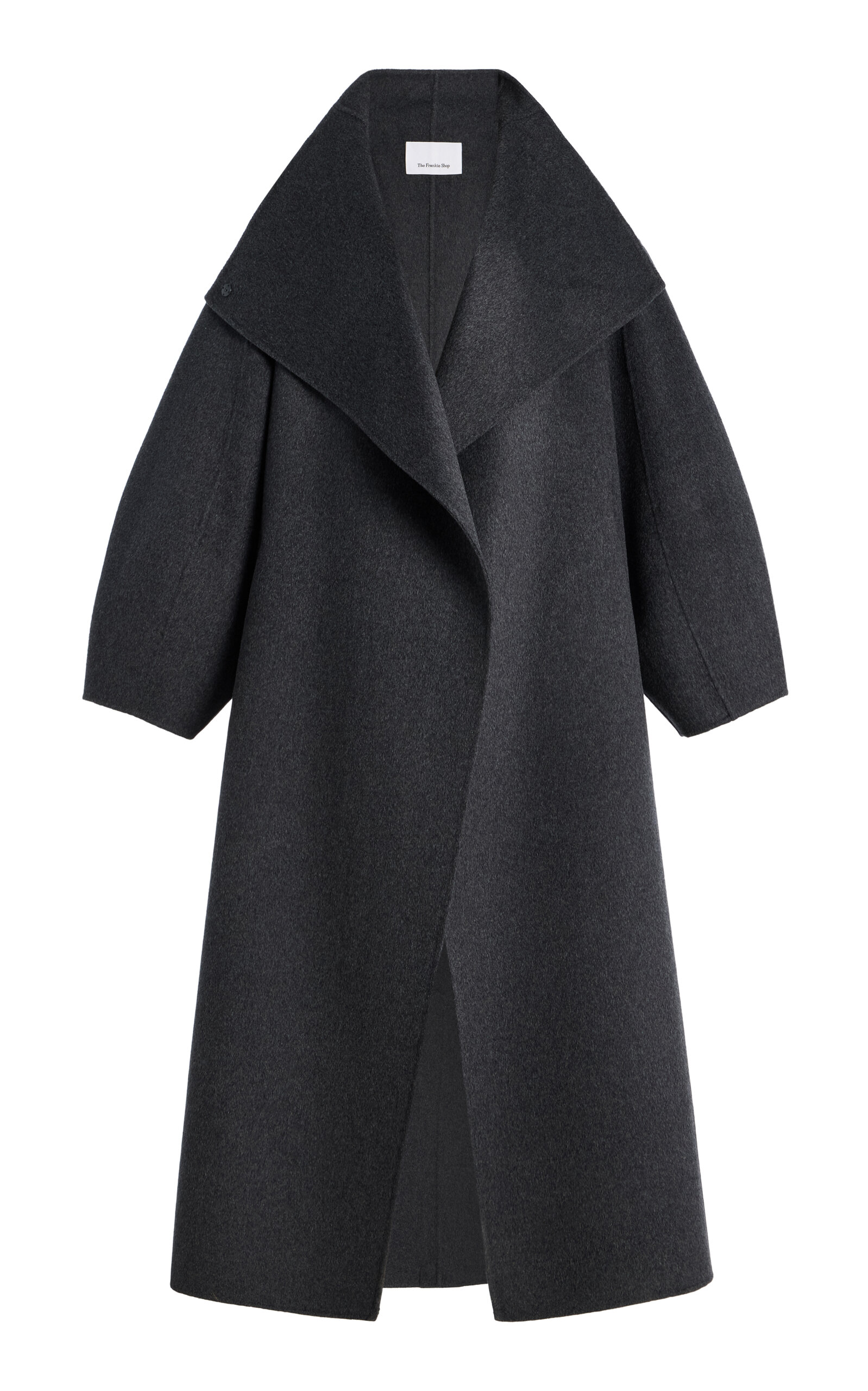 The Frankie Shop - Leroy Funnel-Neck Wool Coat - Grey - L - Moda Operandi
