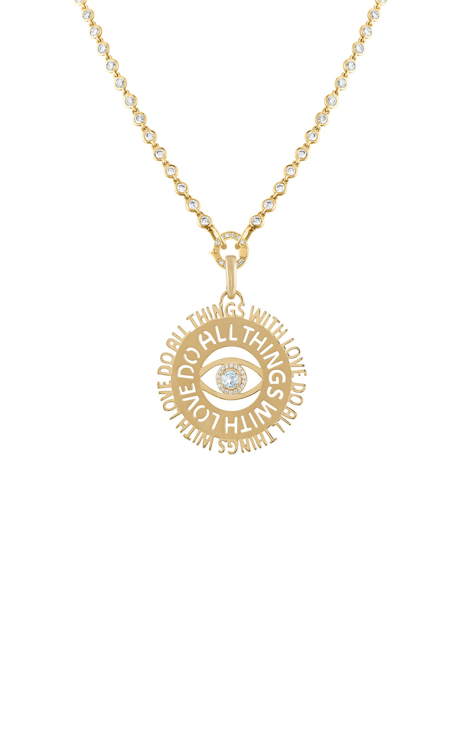Do All Things with Love 14K Yellow Gold Multi-Stone Necklace