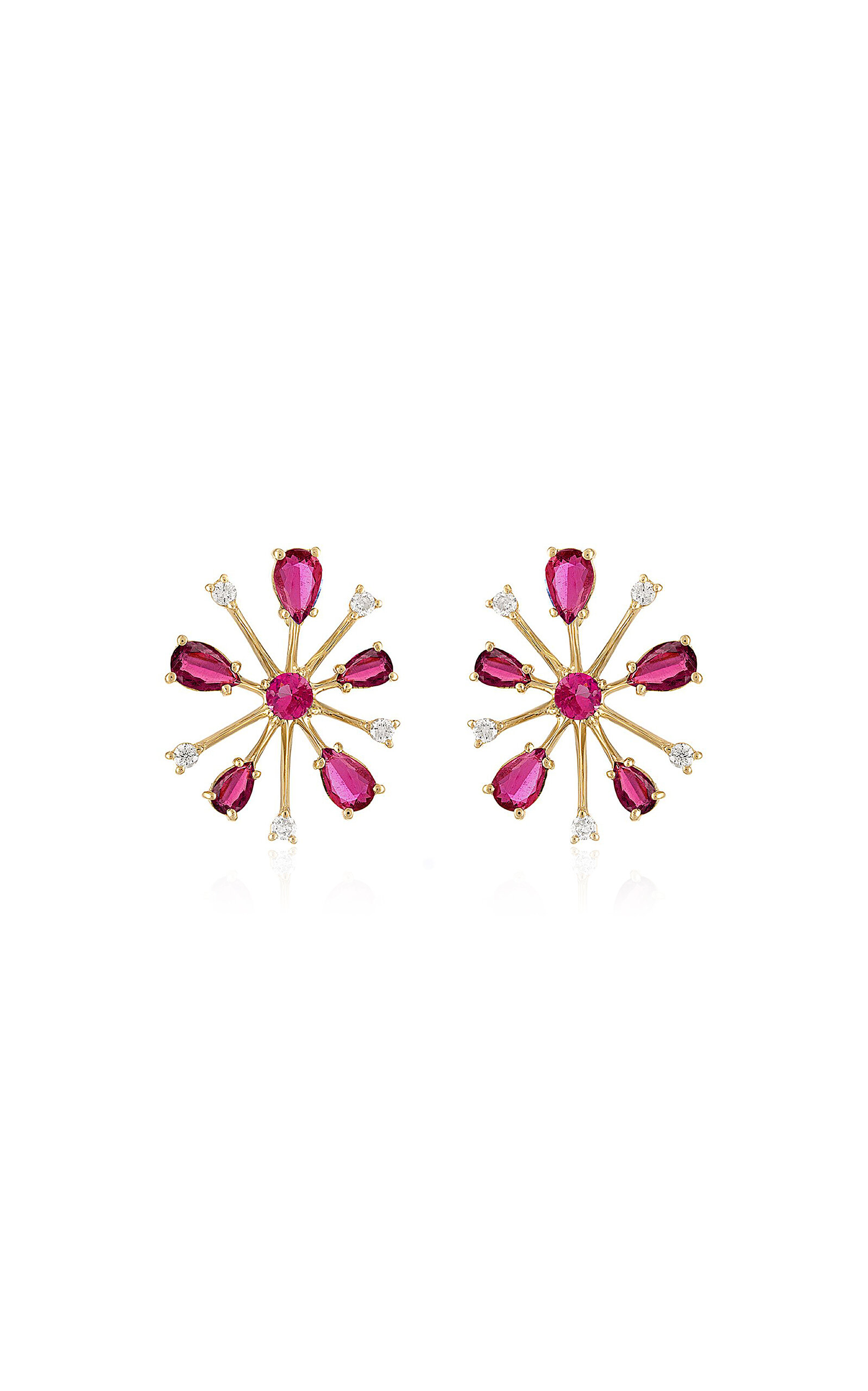 Small Pink Pop Rocks 14K Yellow Gold Multi-Stone Earrings