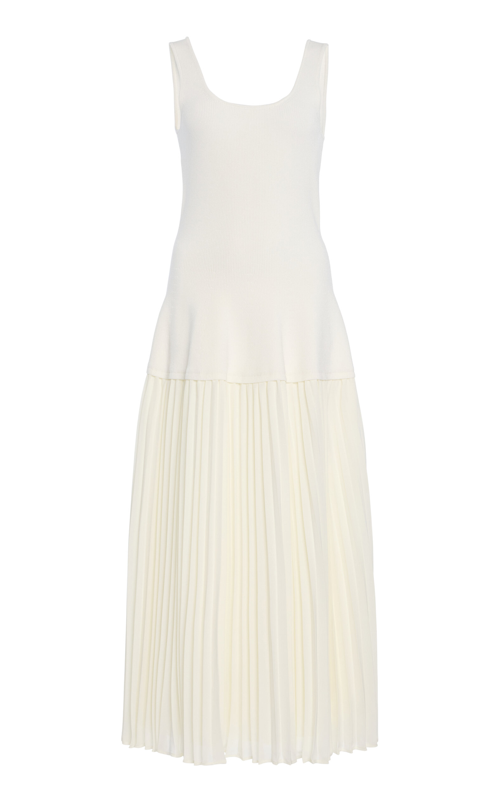 SIMKHAI Allana Knit and Georgette Midi Dress