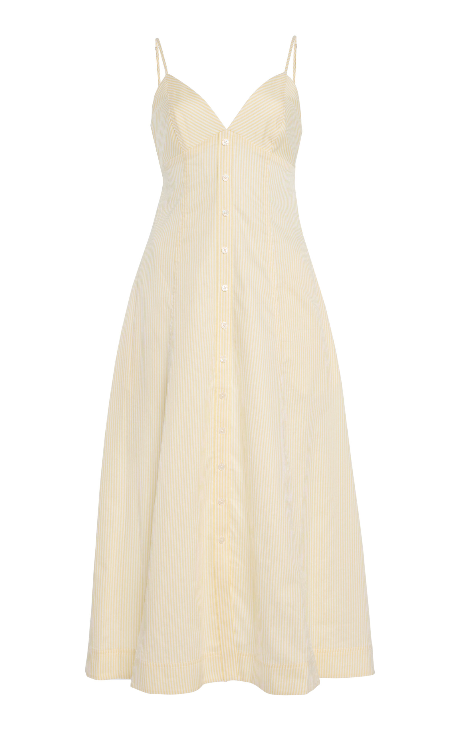 SIMKHAI Honor Striped Cotton Midi Dress