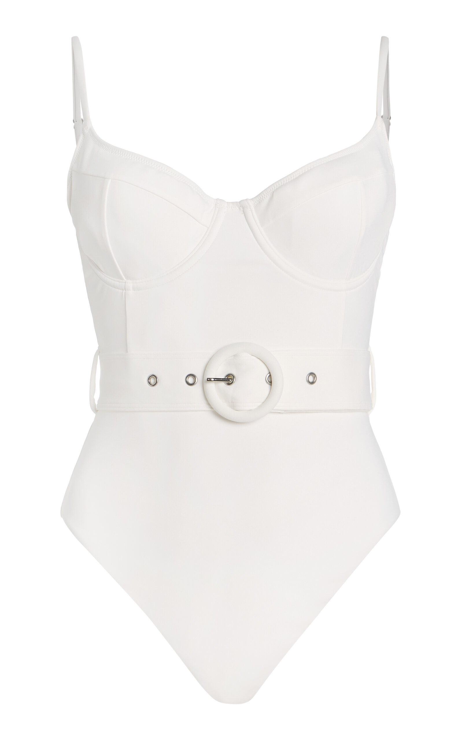 Simkhai Noa Belted Bustier One-piece Swimsuit