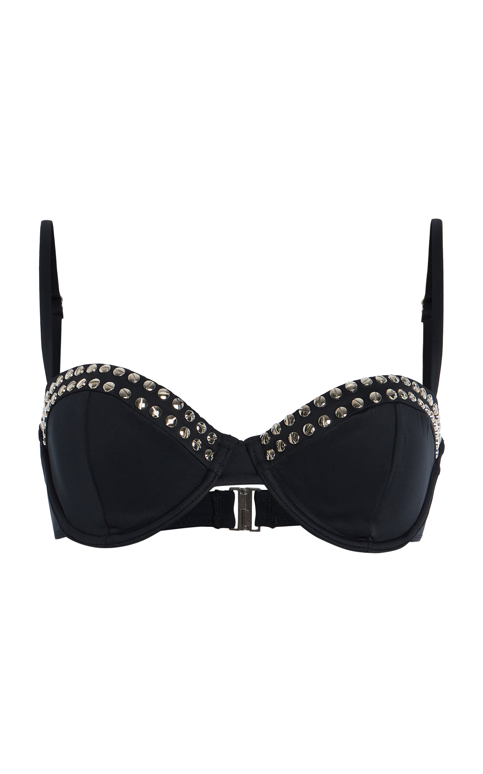 SIMKHAI Amande Studded Balconette Bikini Top - Black