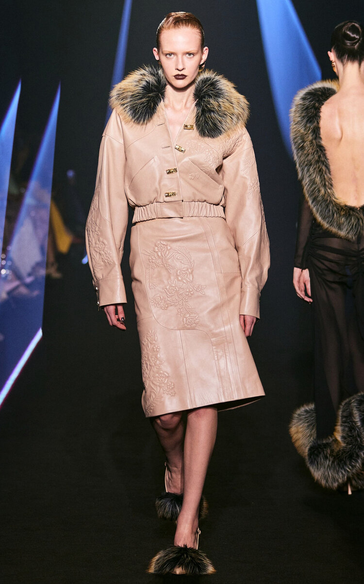 Georges Hobeika Fur Collar Bomber Jacket