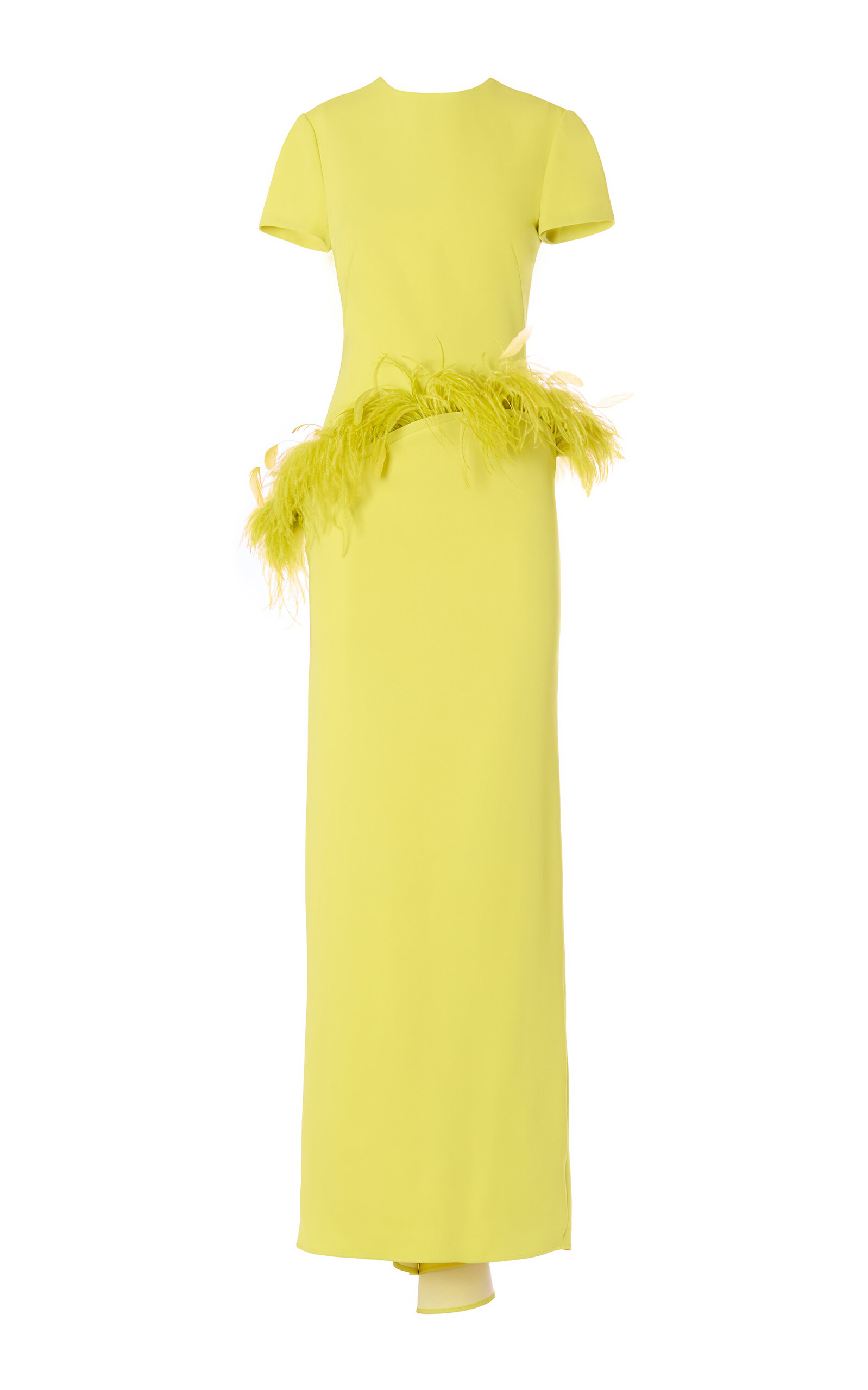 Antonio Grimaldi Sveva Fringed Detail Gown In Yellow