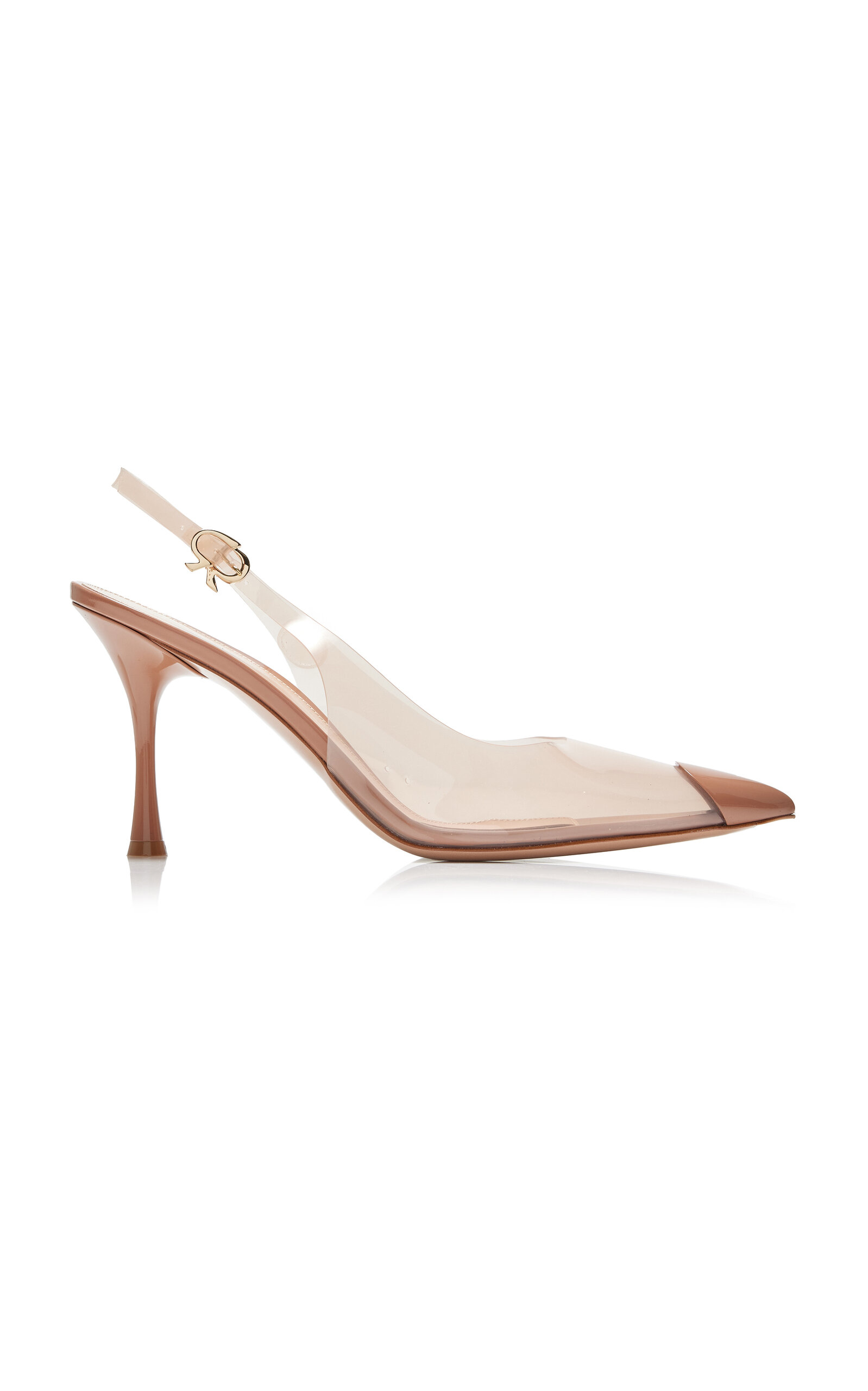 Gianvito Rossi Stylish Cone Heel Pumps With Transparent Design In Neutral