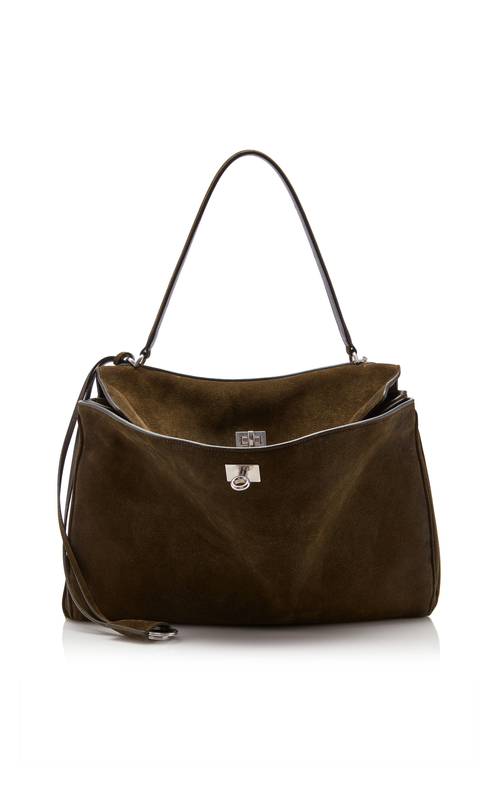 Balenciaga Rodeo Medium Suede Handbag - Green - OS