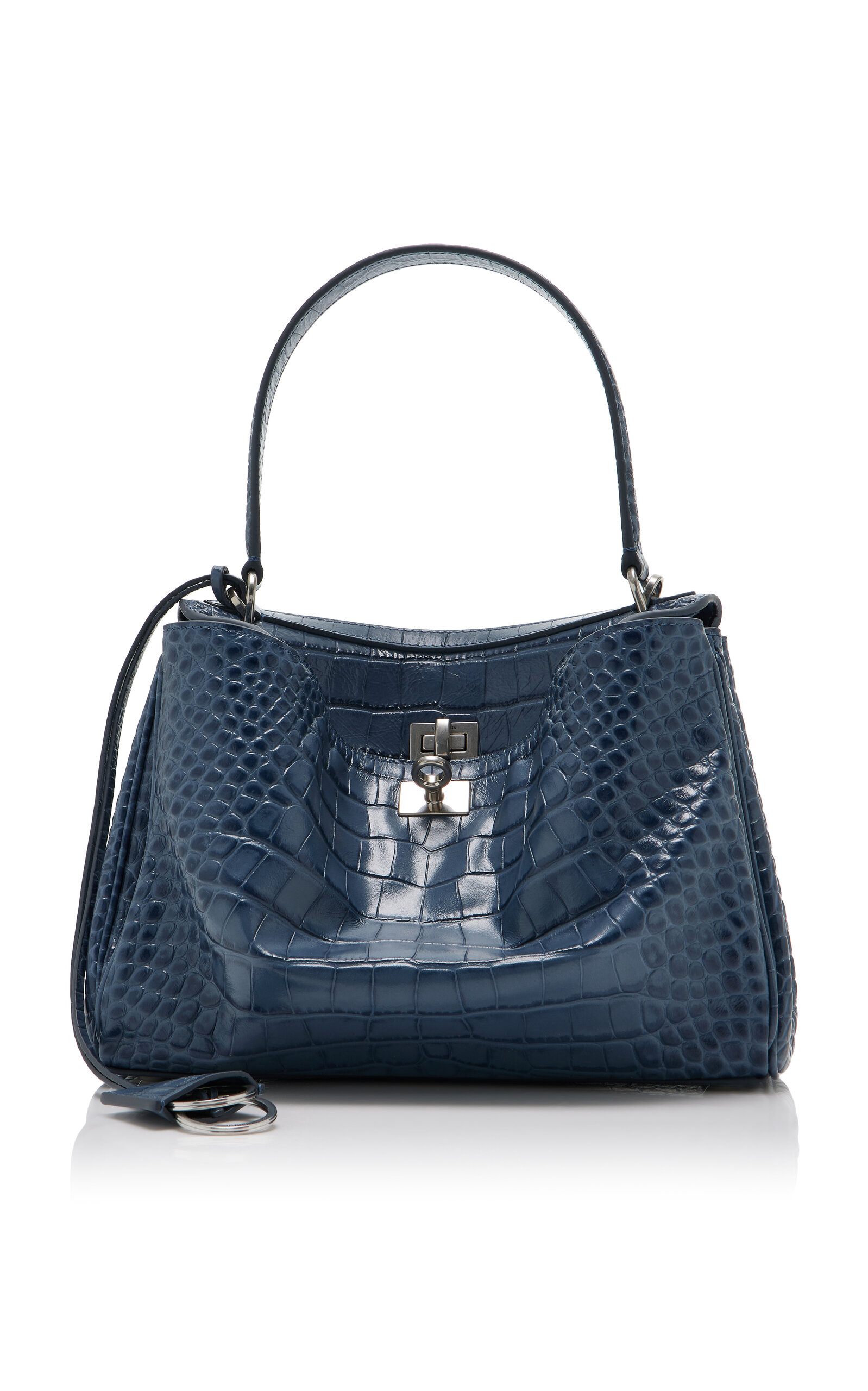 Balenciaga Rodeo Small Croc-Effect Leather Top Handle Bag