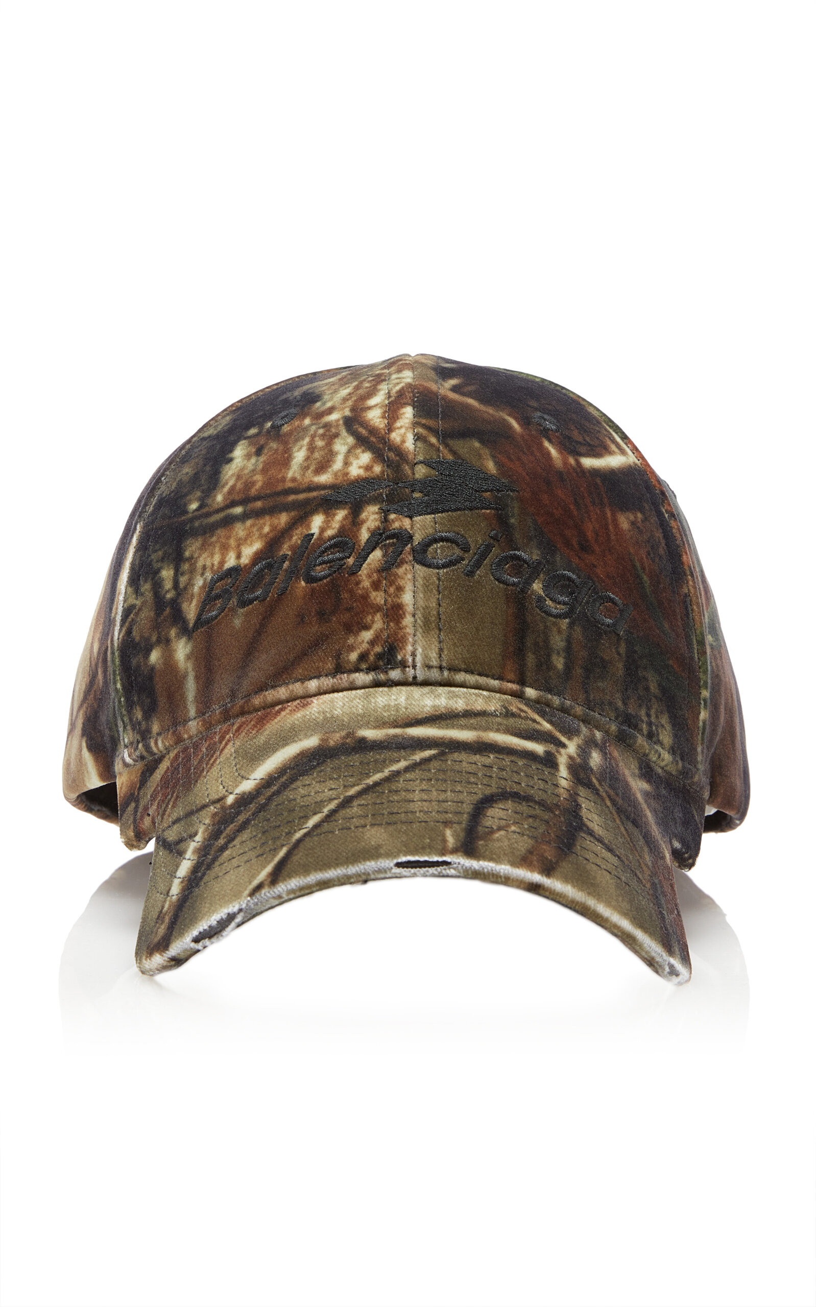 Balenciaga Logo-embroidered Camouflage Cap In Brown
