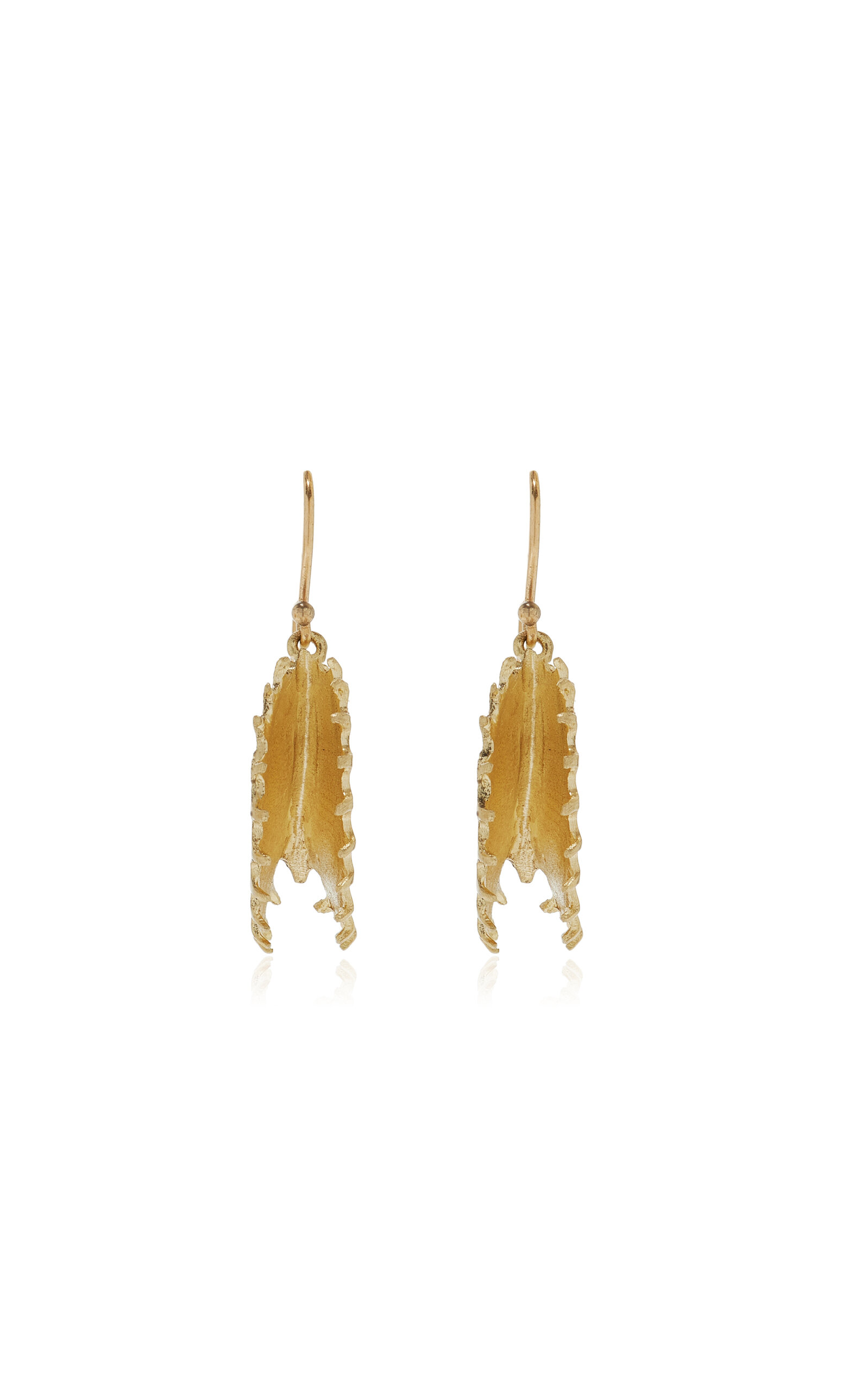 Venus Fly Trap 14K Yellow Gold Earrings