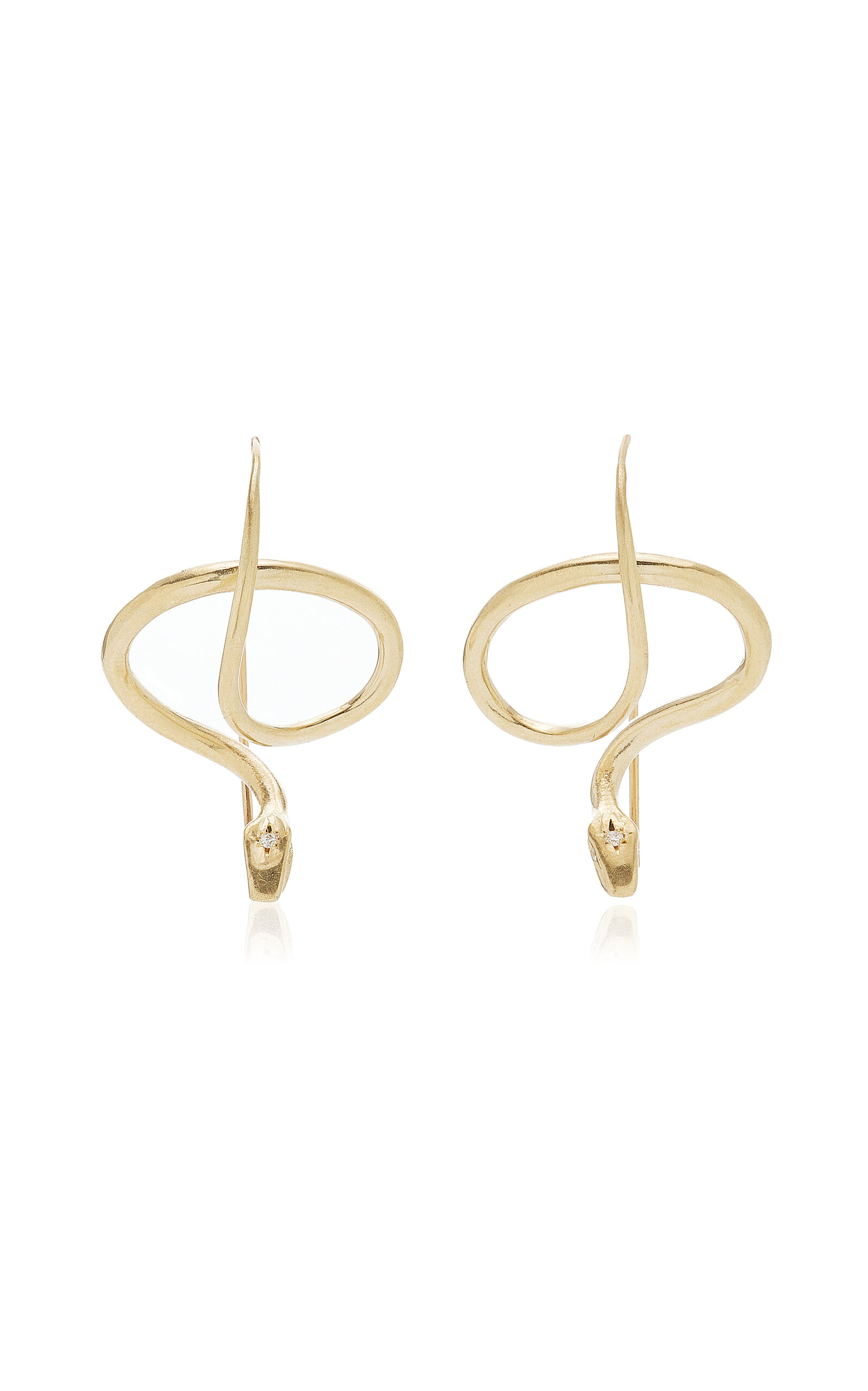 Annette Ferdinandsen Serpent 14K Yellow Gold Diamond Earrings - Gold - OS - Moda Operandi
