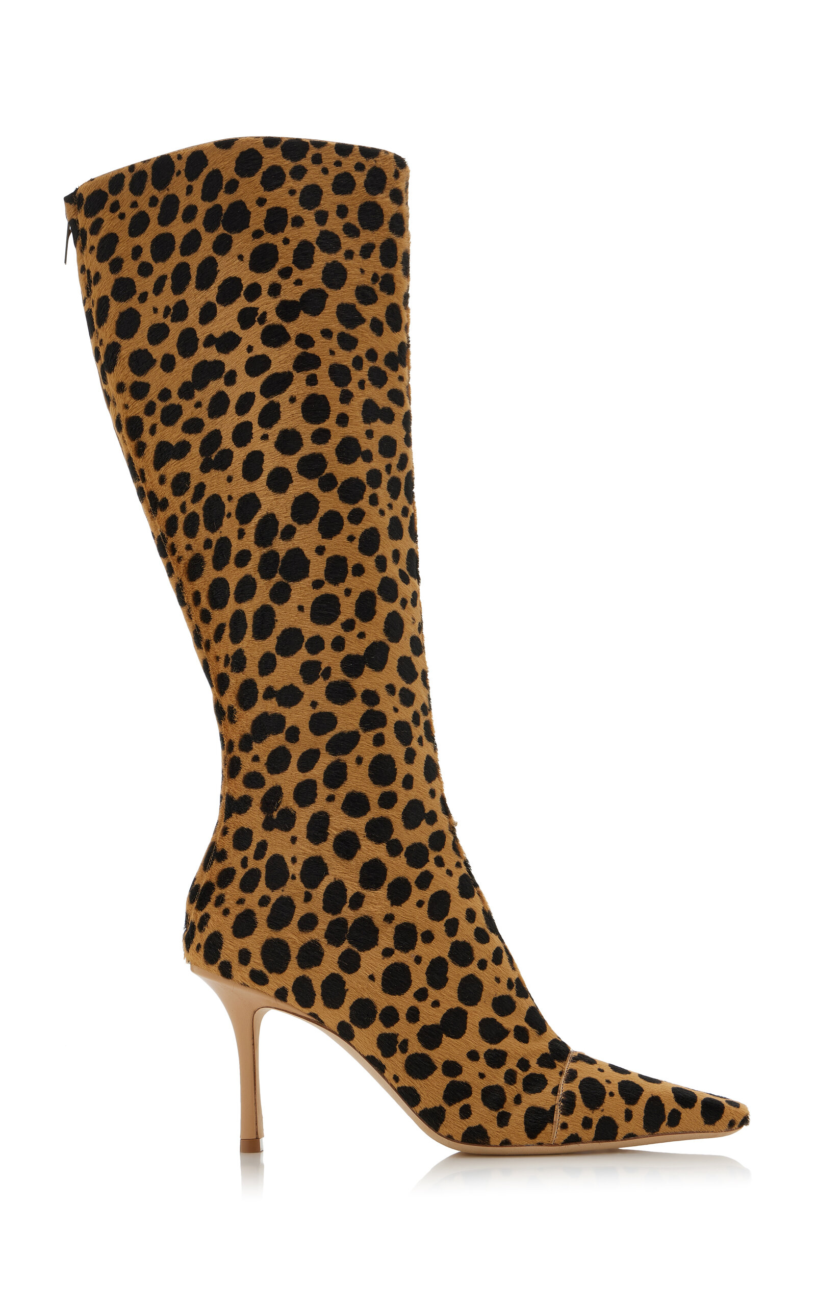 Jimmy Choo x Conner Ives Gloria Cheetah-Print Pony Hair Knee Boots
