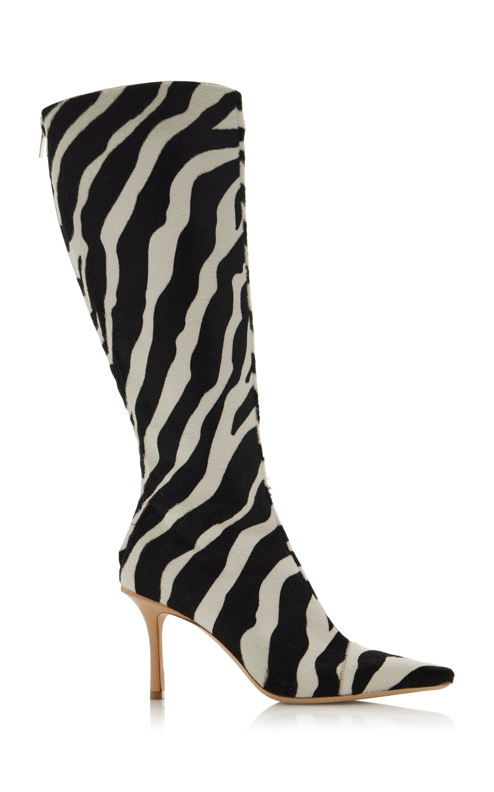 Jimmy Choo x Conner Ives Gloria Zebra-Print Pony Hair Knee Boots