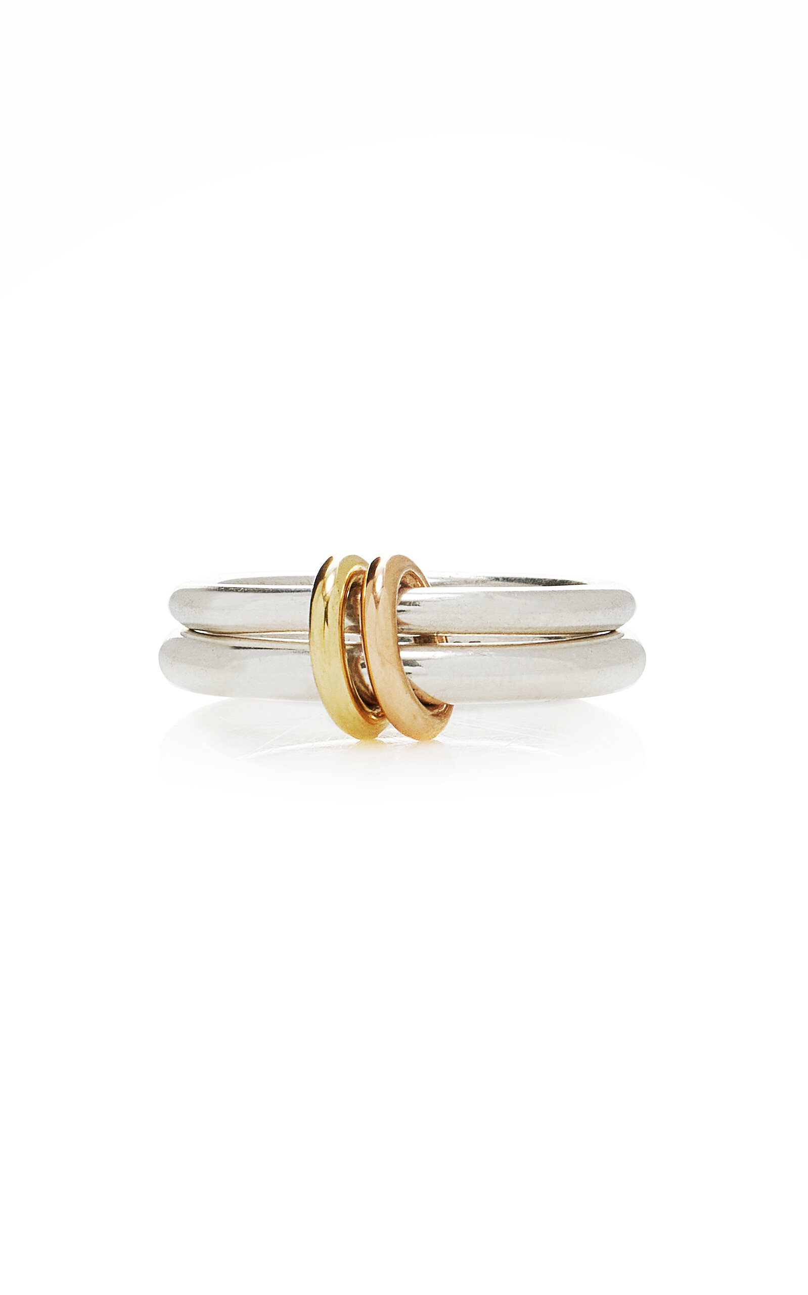 Spinelli Kilcollin Calliope Sterling Silver; 18k Yellow And Rose Gold Ring In Silver