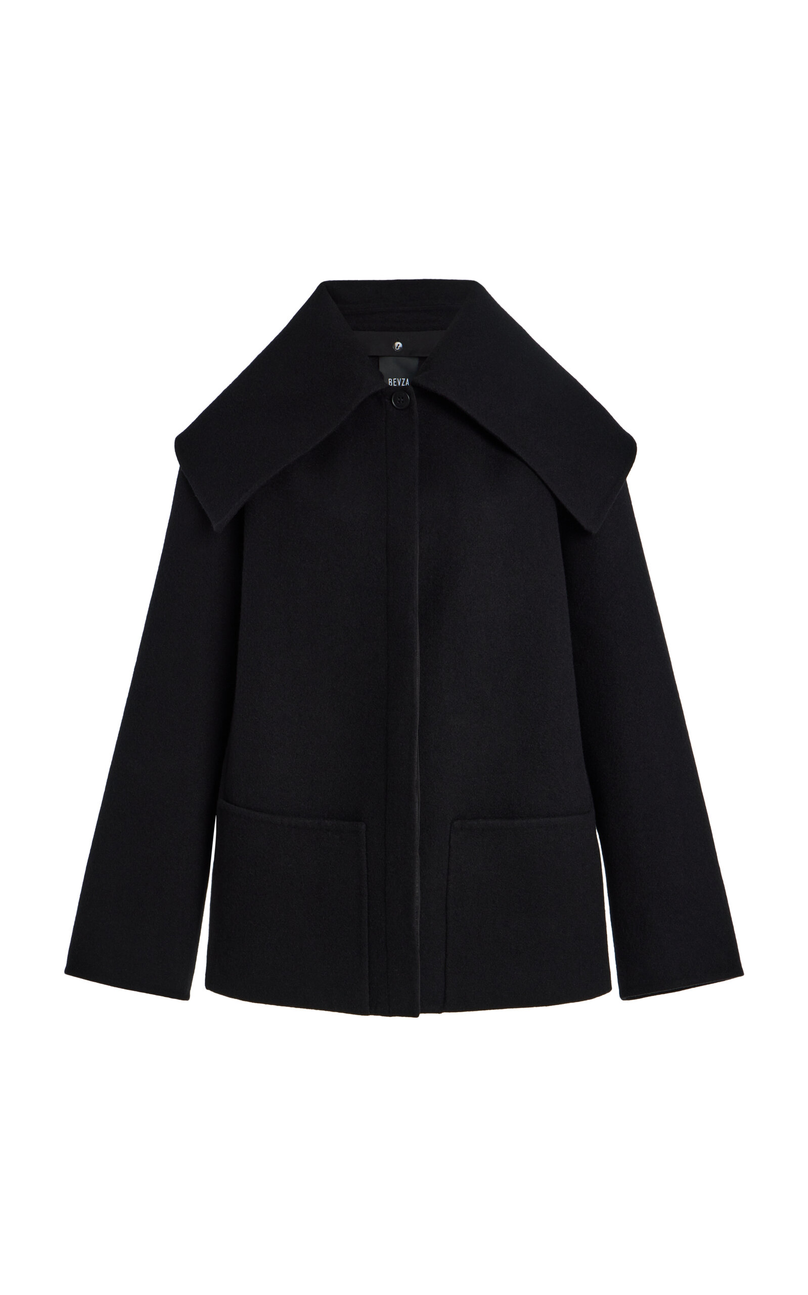 Bevza Kozhukh Cashmere-wool Short Coat In Black
