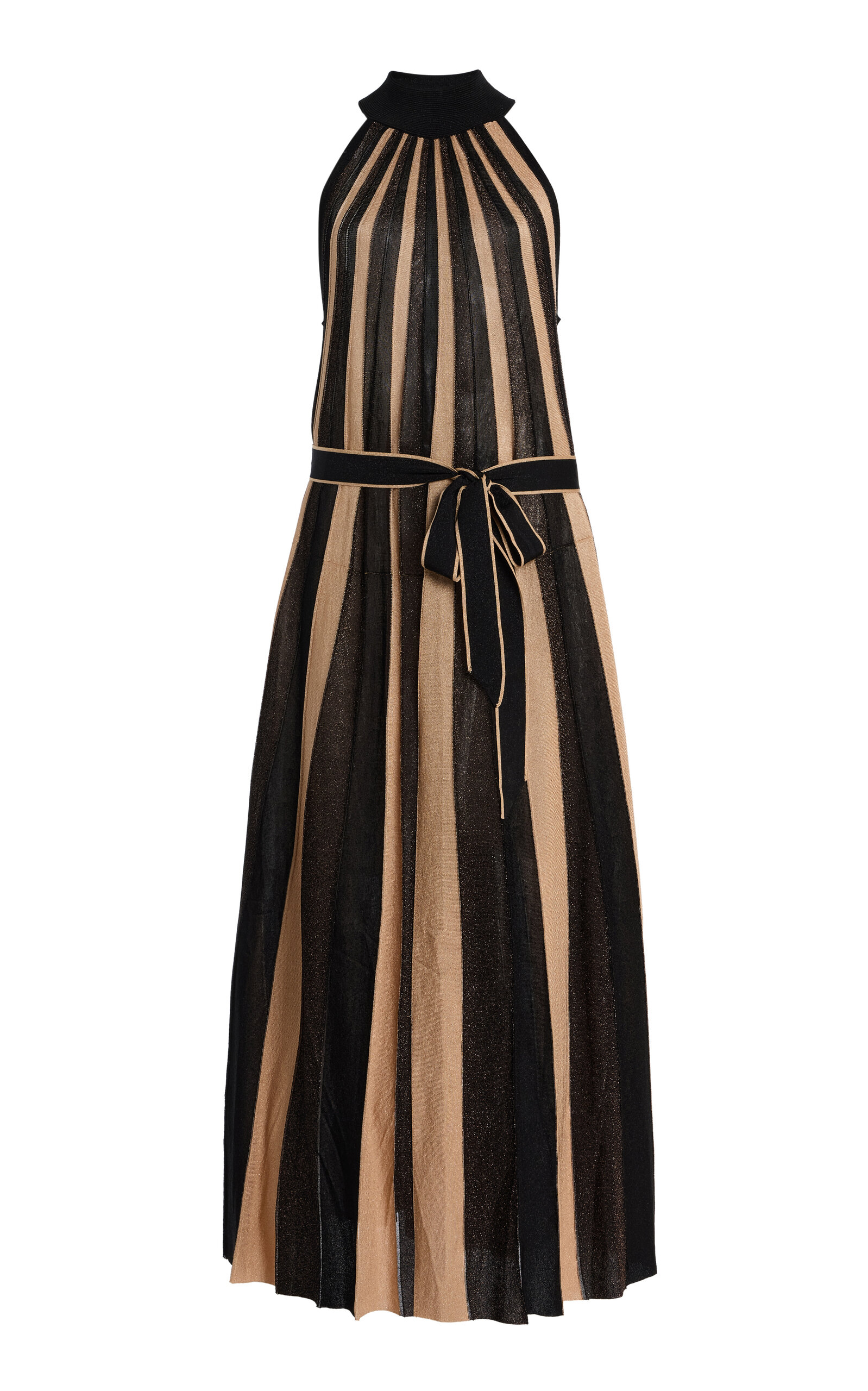 Hypnotic Metallic-Striped Knit Midi Dress