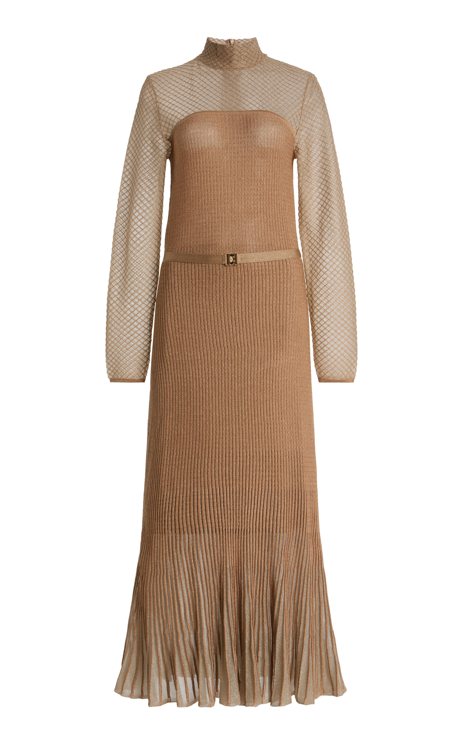 Zimmermann Hypnotic Metallic-Knit Midi Dress - Women's Clothing