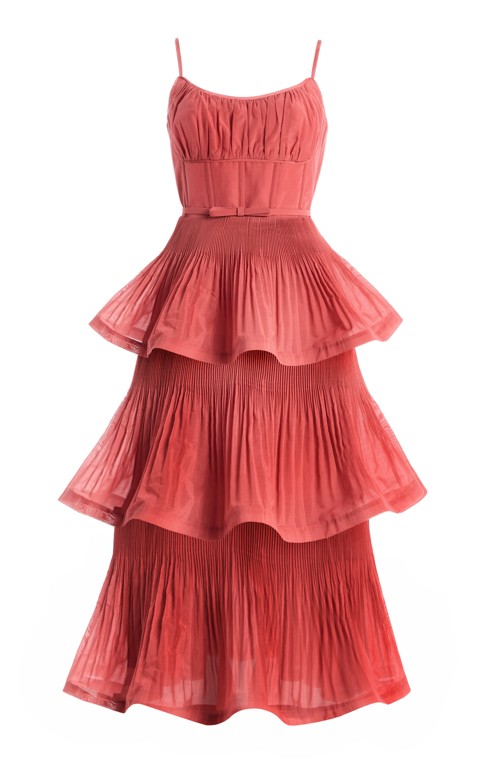 Zimmermann Pleated Tiered Midi Dress