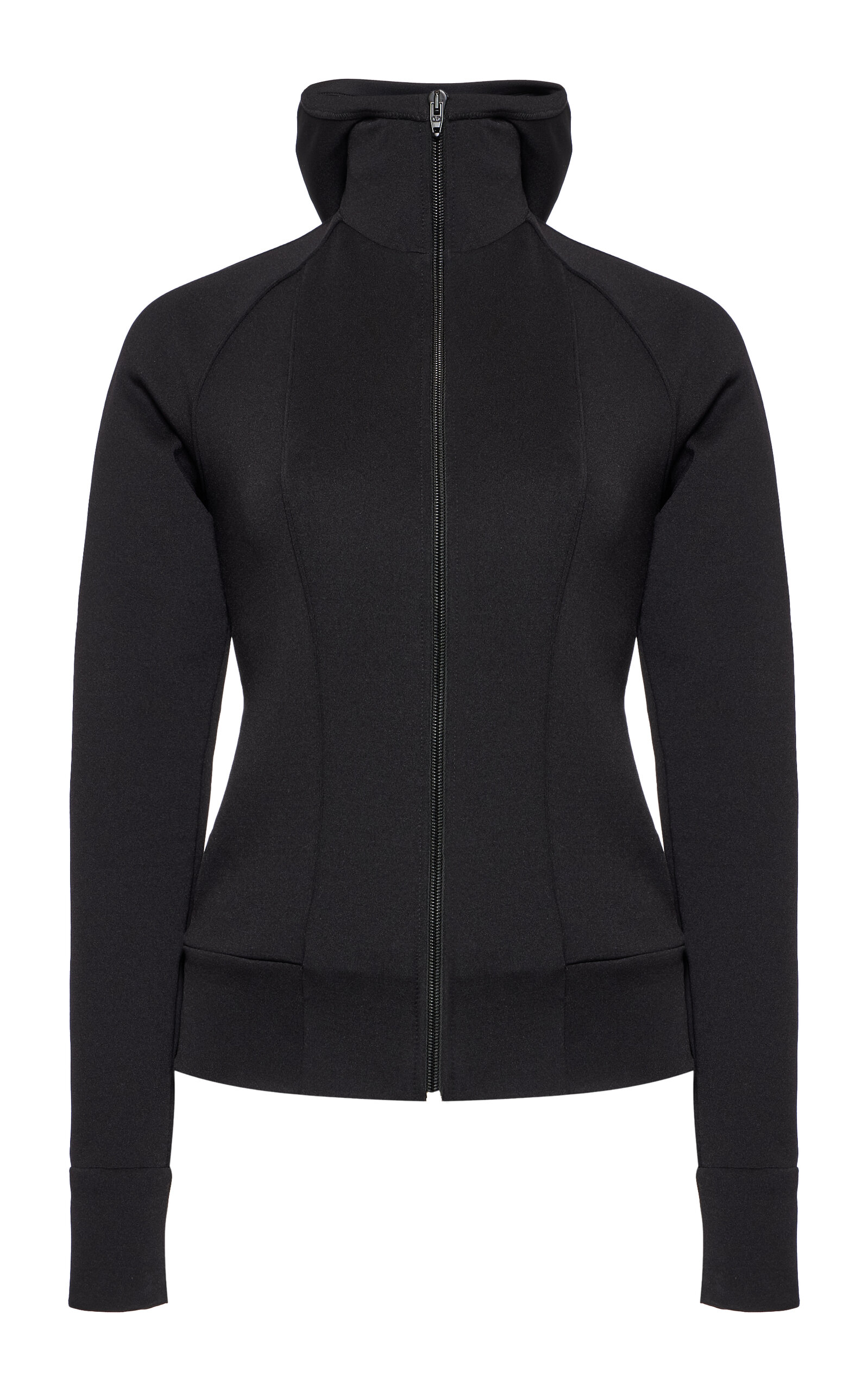 Valentino Structured Technical Jersey Sweatshirt In Black