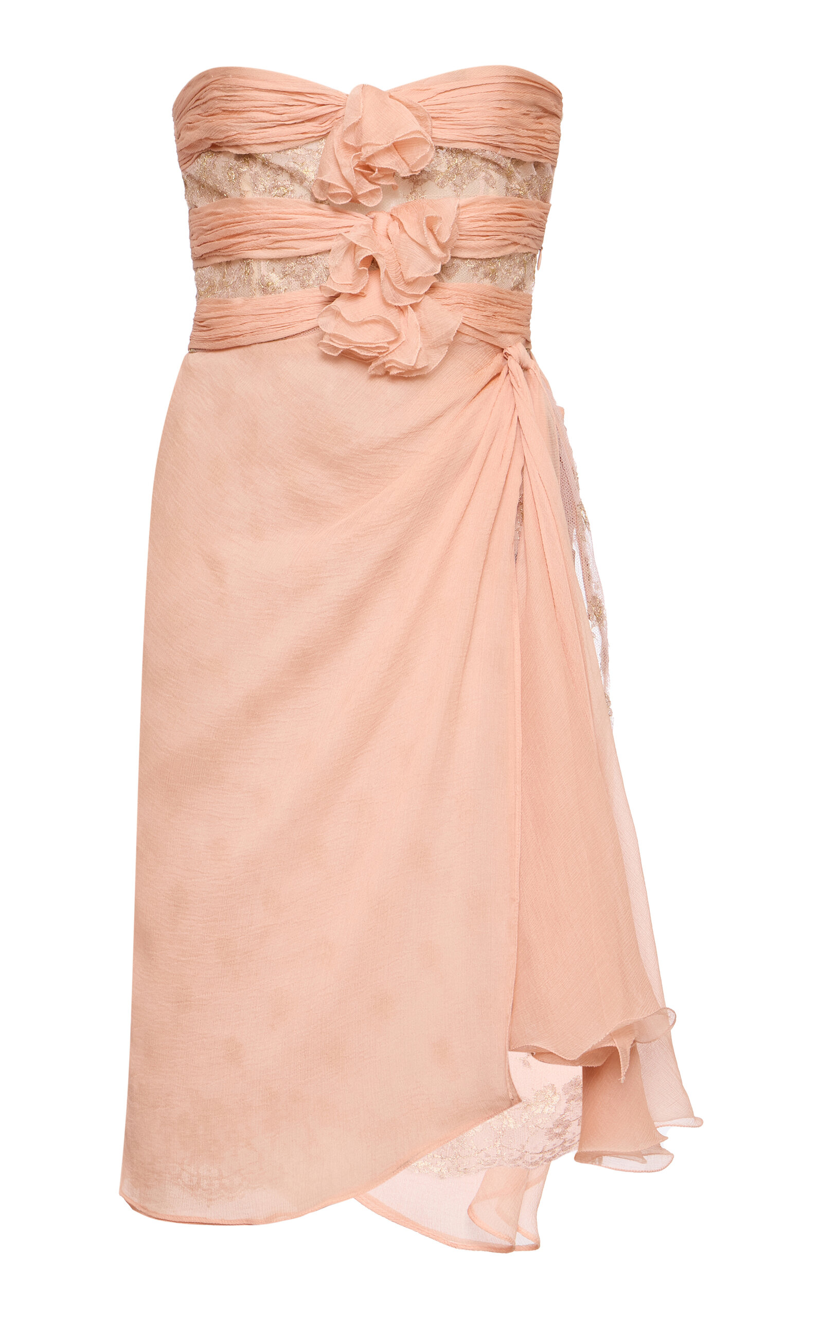 Valentino Garavani Lace-Trimmed Chiffon Mini Dress