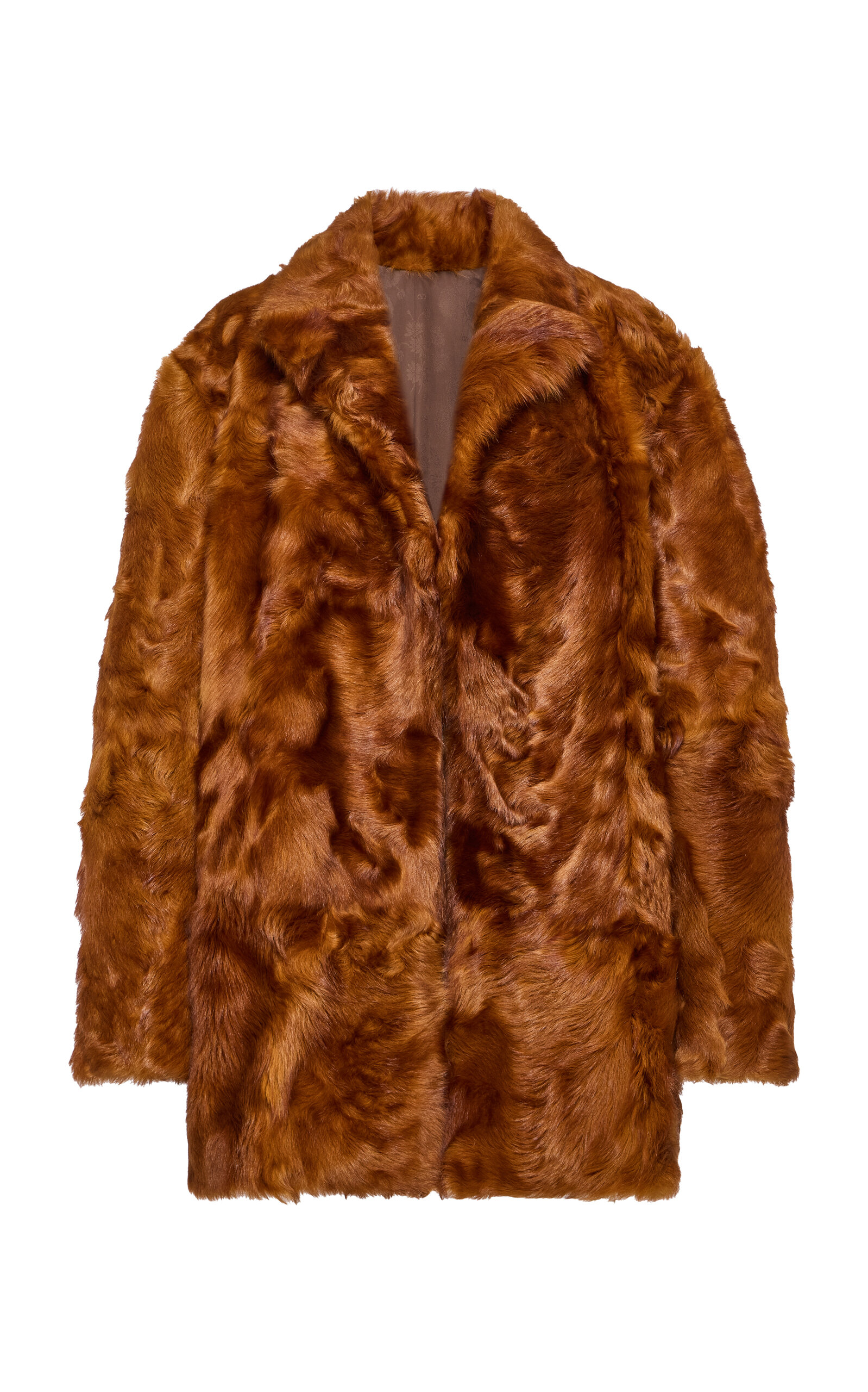 Valentino Faux Fur Coat In Brown