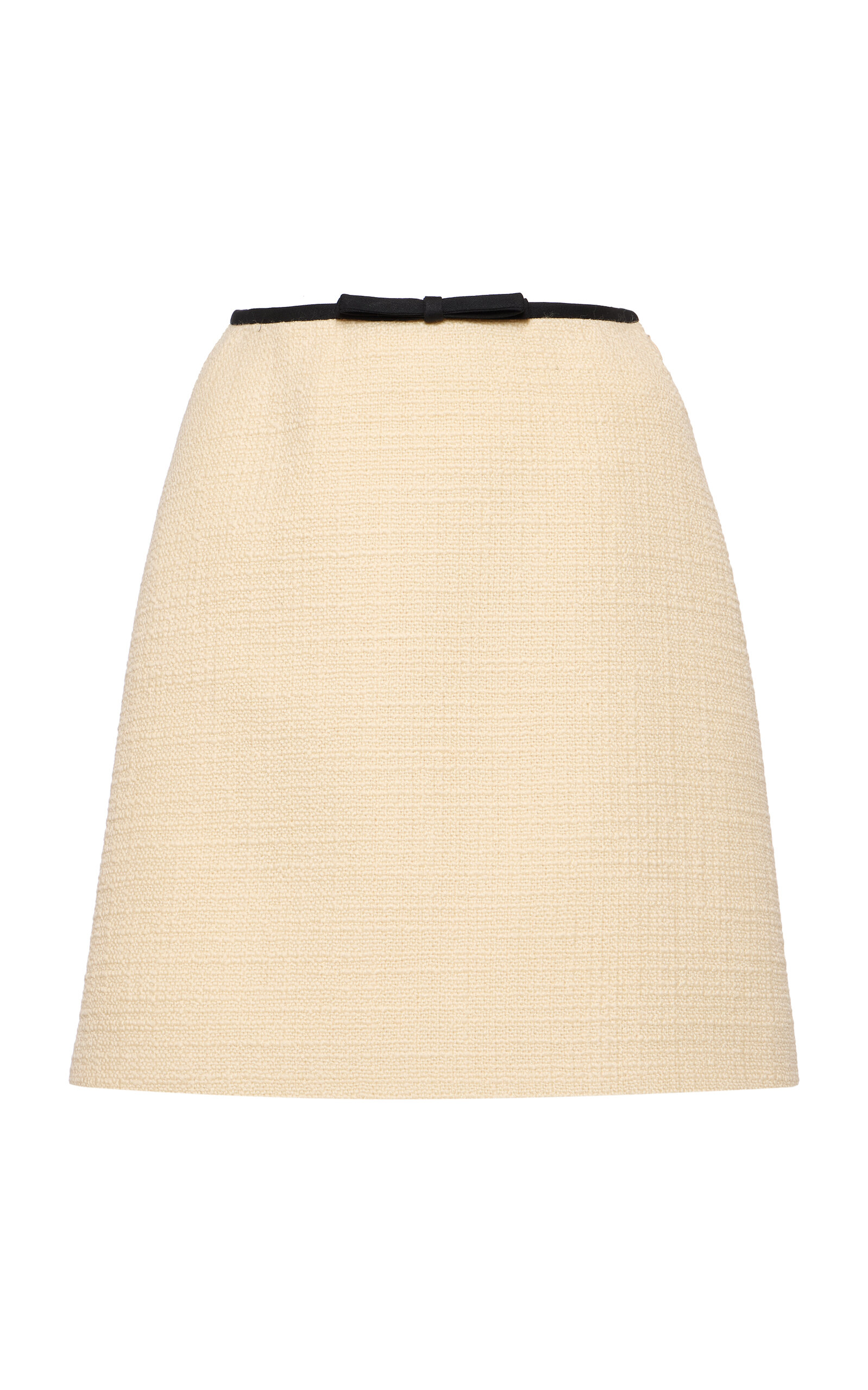 Valentino Bow-detailed Wool-blend Tweed Mini Skirt In Animal Print