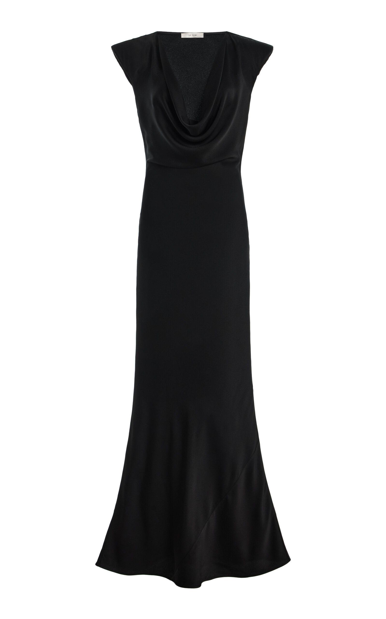The Row Tefra Draped Satin Gown In Black