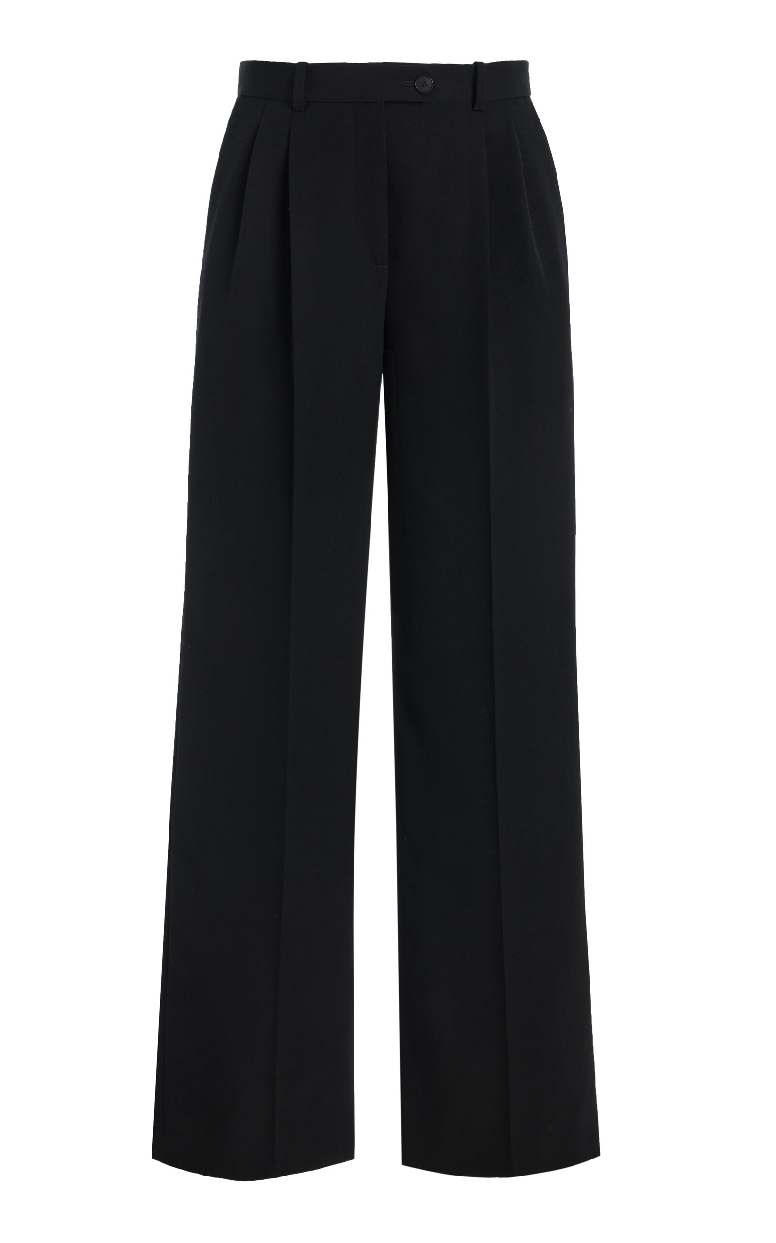 The Row Virgil Pleated Wool Pants In Black