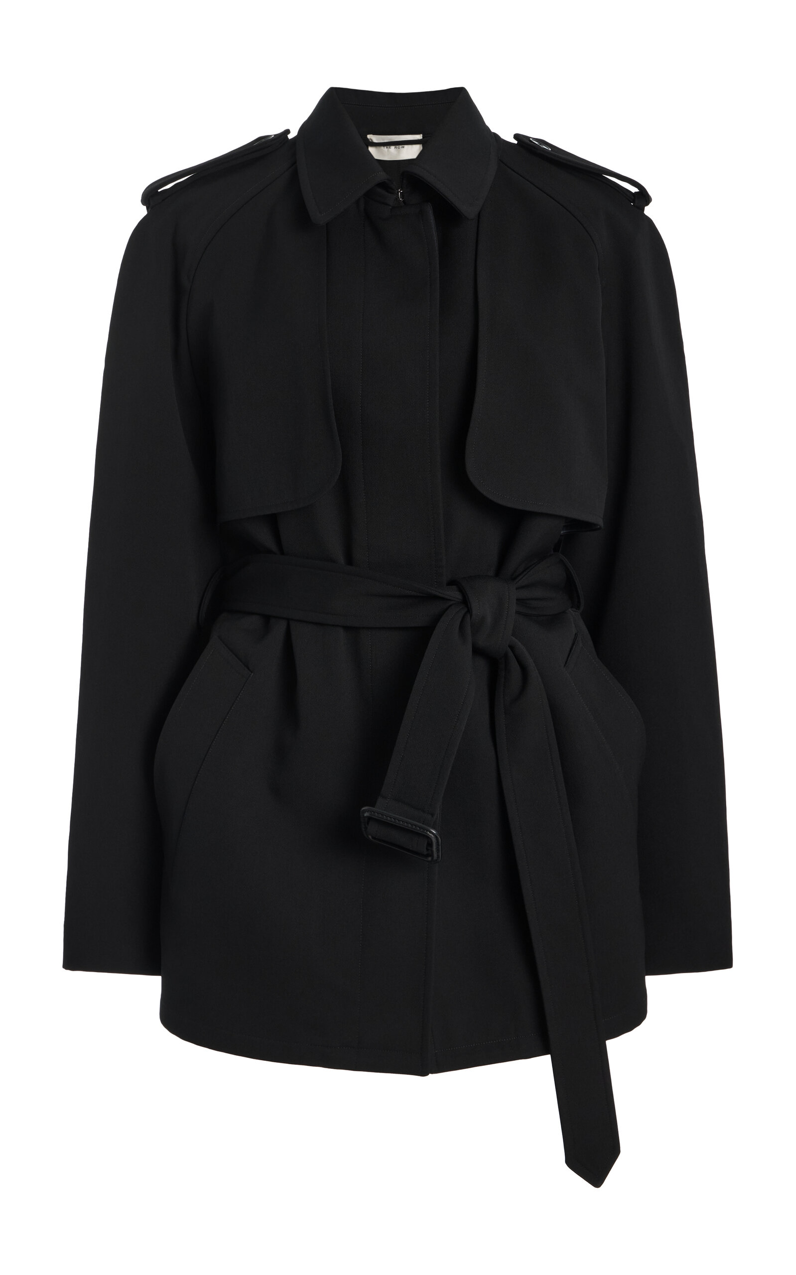 The Row Usuaia Wool Trench Jacket In Black