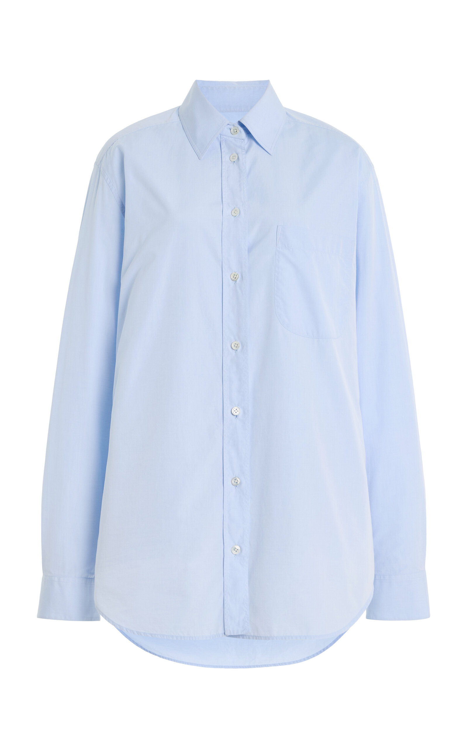 The Row Gavina Sea Island Cotton Shirt In Blue