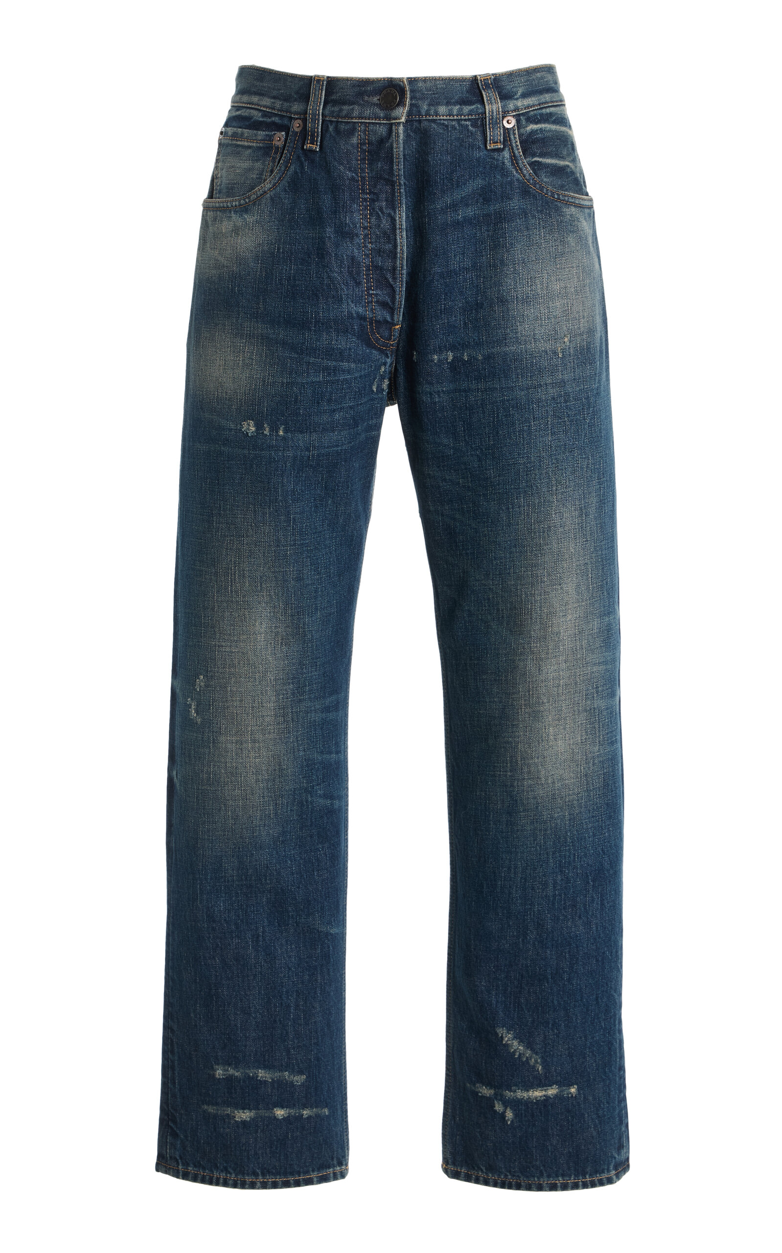 Prada - Washed Washed Classic-Fit Jeans - Blue - 26 - Moda Operandi