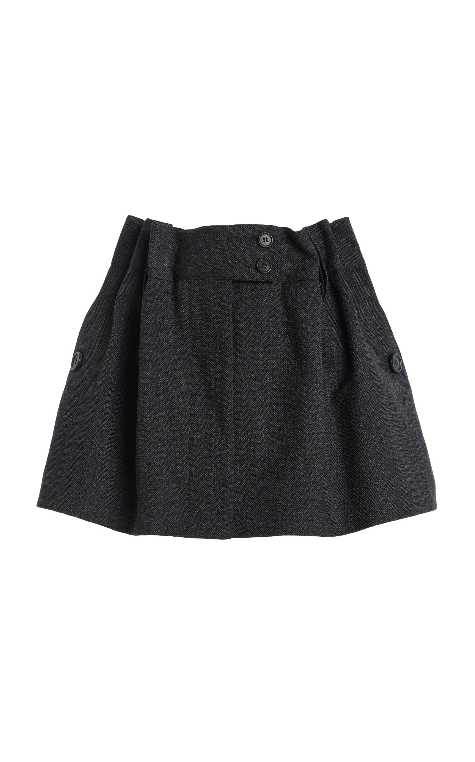Prada - Herringbone Cotton Mini Skirt - Grey - IT 40 - Moda Operandi