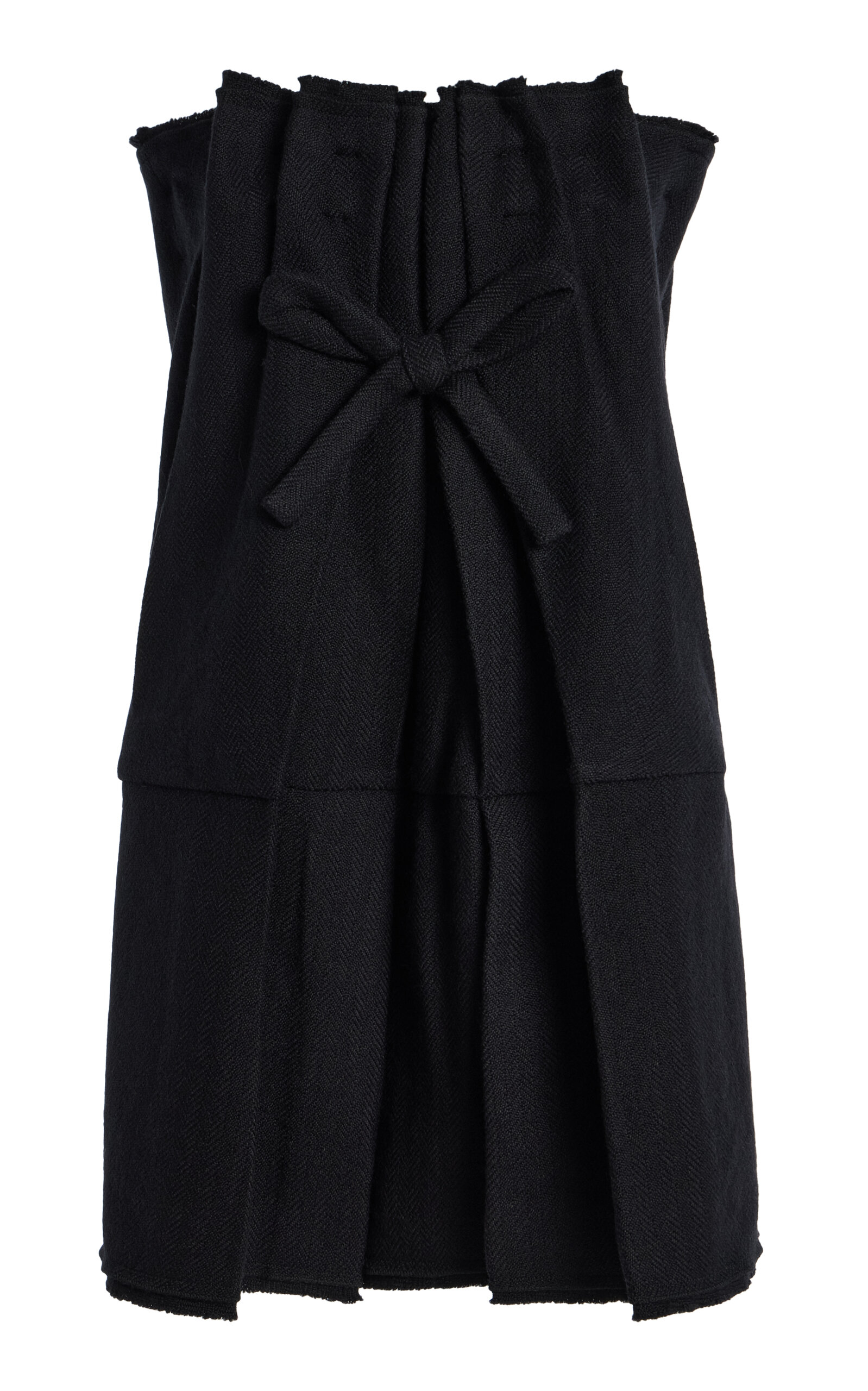 Prada Chevron Wool Mini Dress In Black