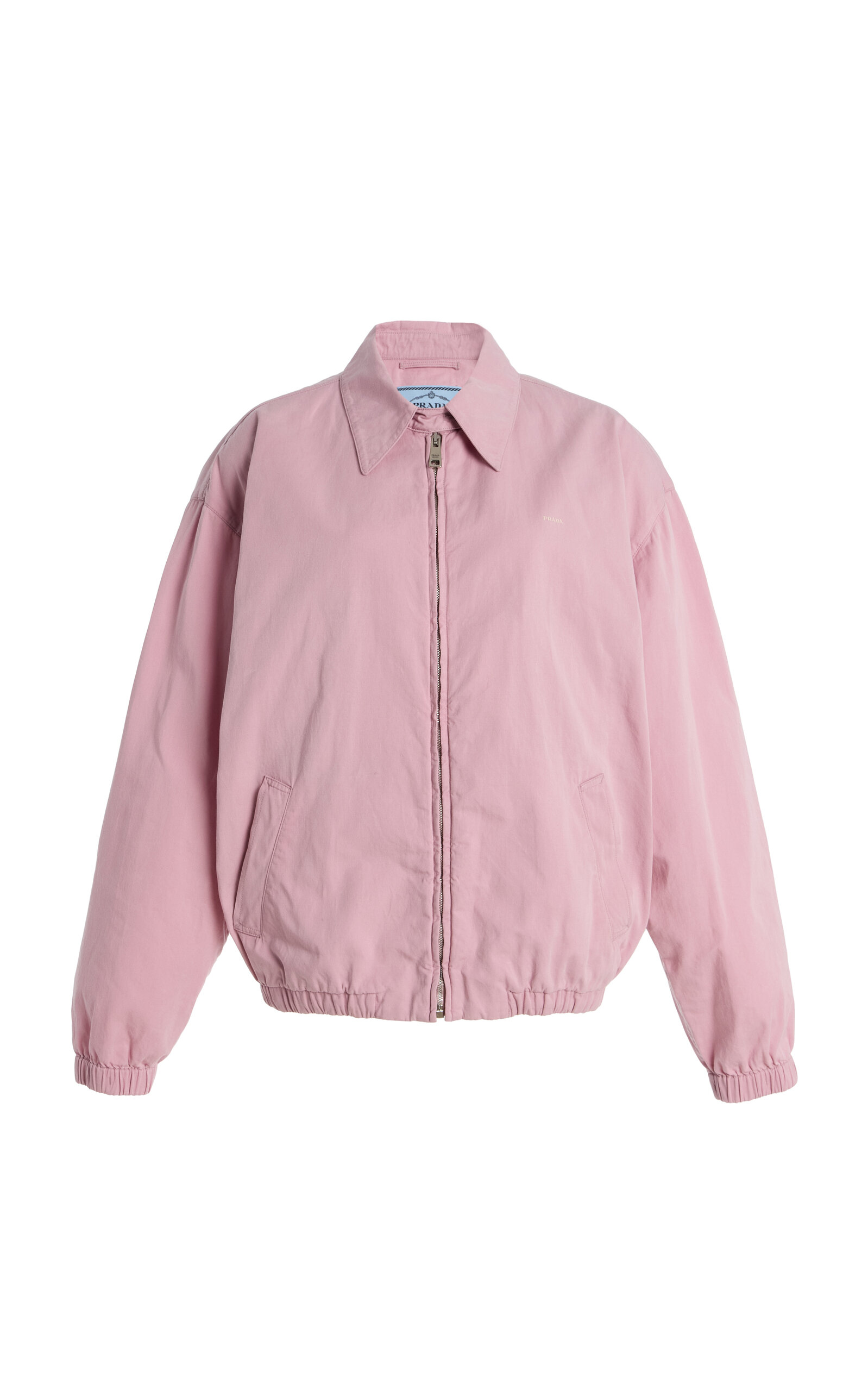 Prada Cotton-gabardine Blouson Jacket In Pink