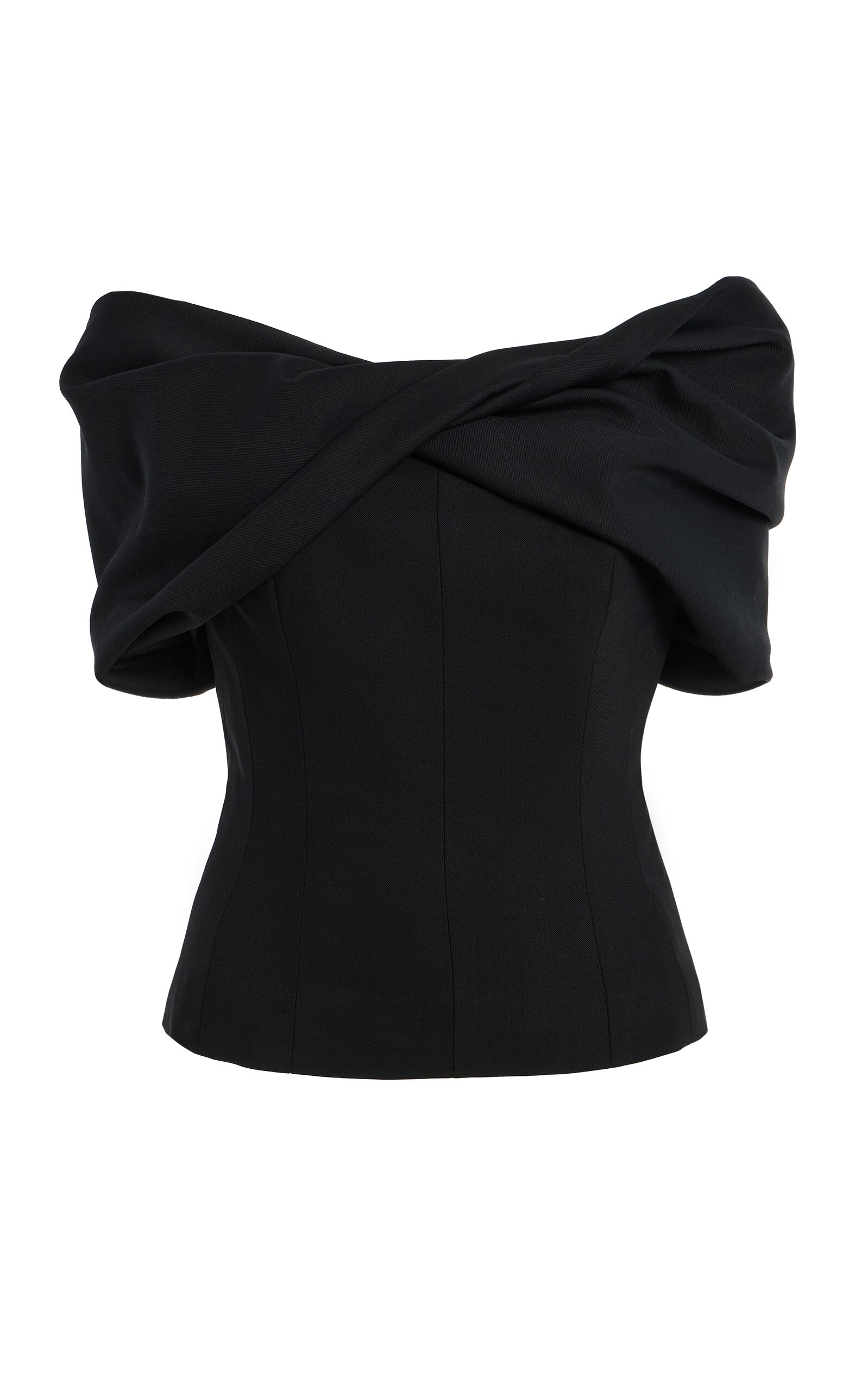 Tove Orrla Off-the-shoulder Wool Top In Black