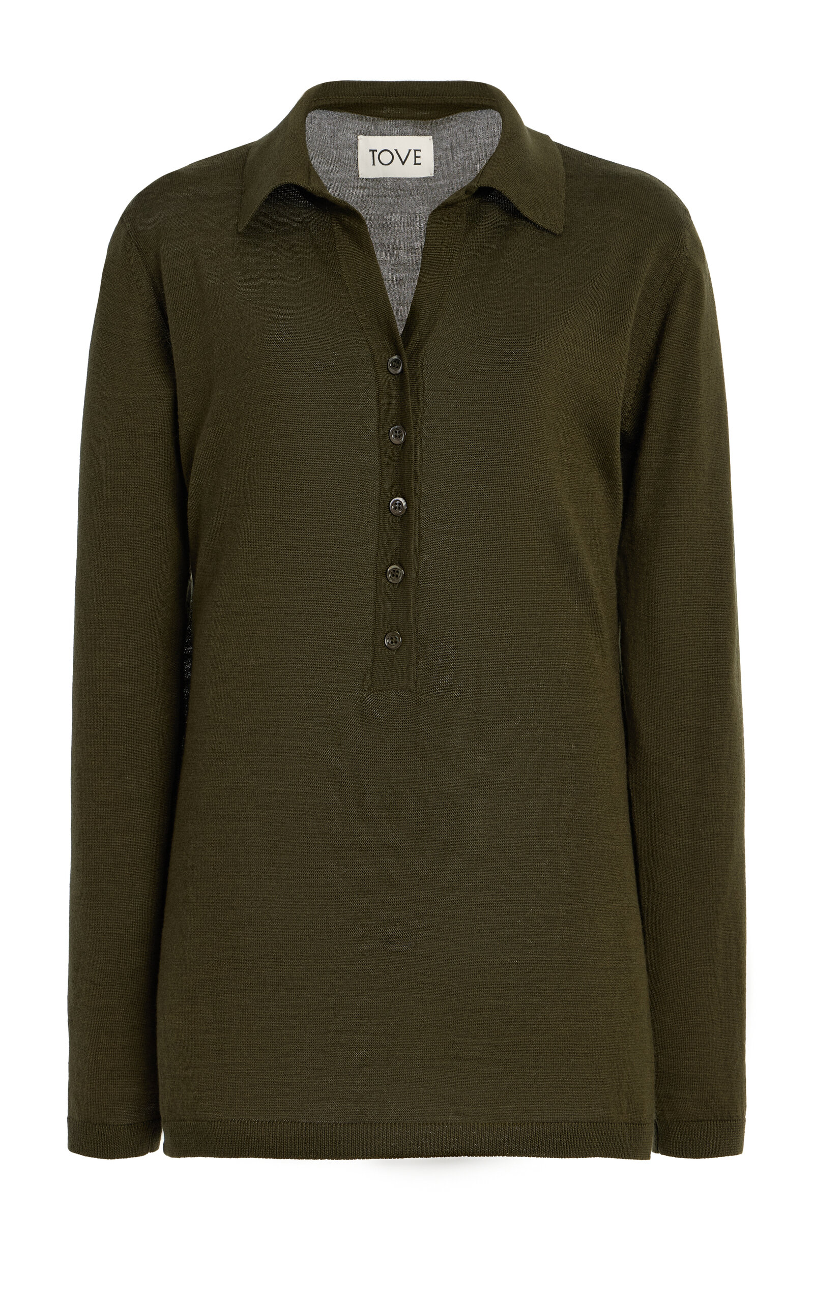 Tove Austine Wool-Silk Polo Sweater