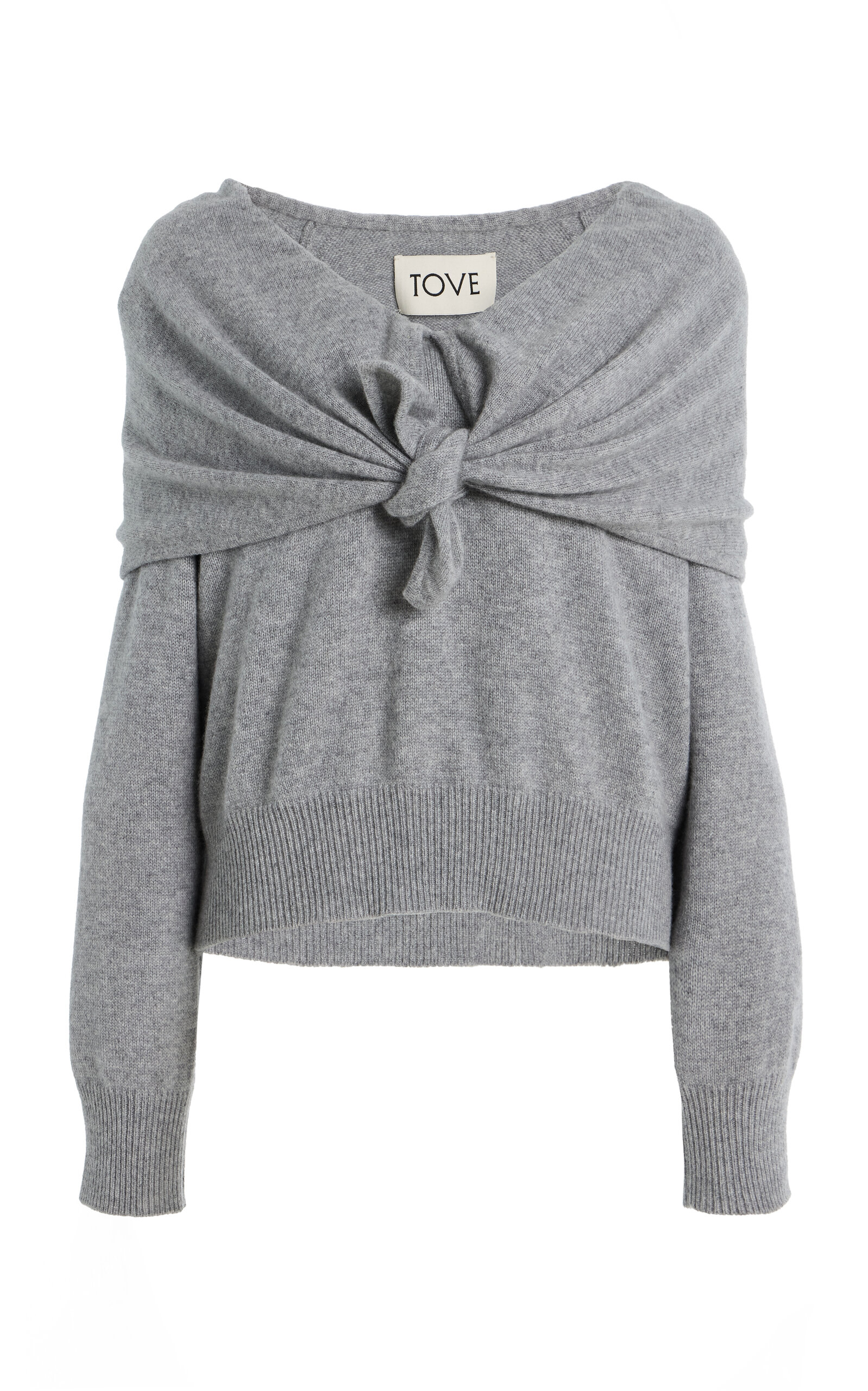 Tove Malia Cashmere Tie-Neck Sweater