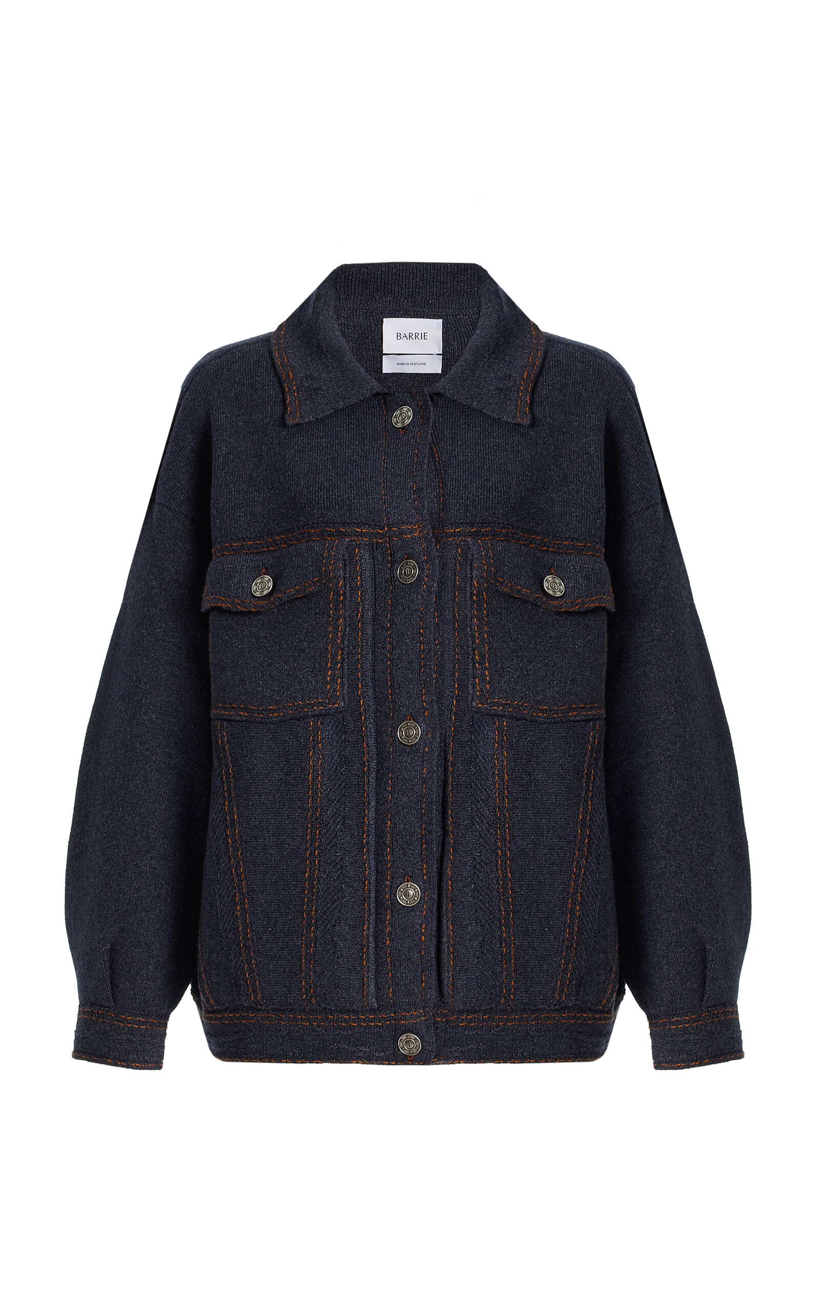 Barrie Oversized Cashmere-Denim Jacket
