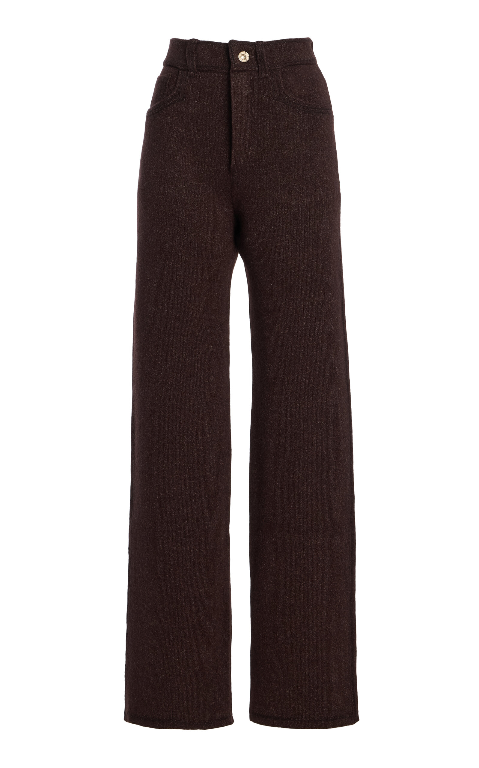 Barrie Cashmere-denim Flared Pants In Brown
