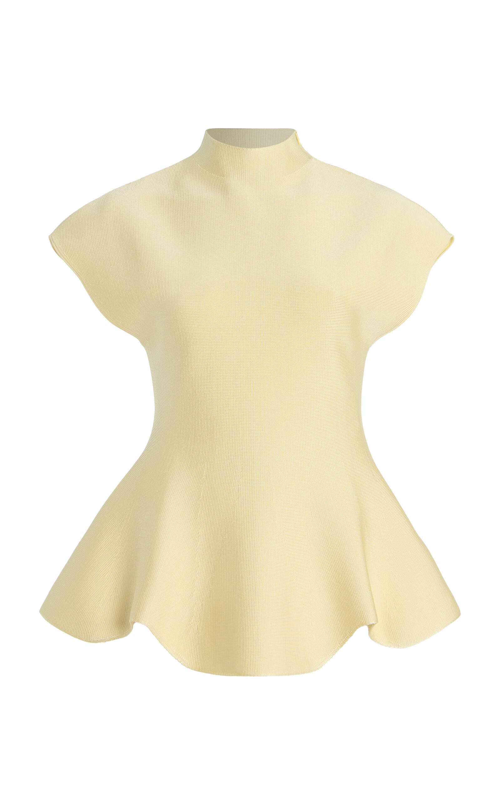 Khaite Andra Knit Peplum Top In Neutral