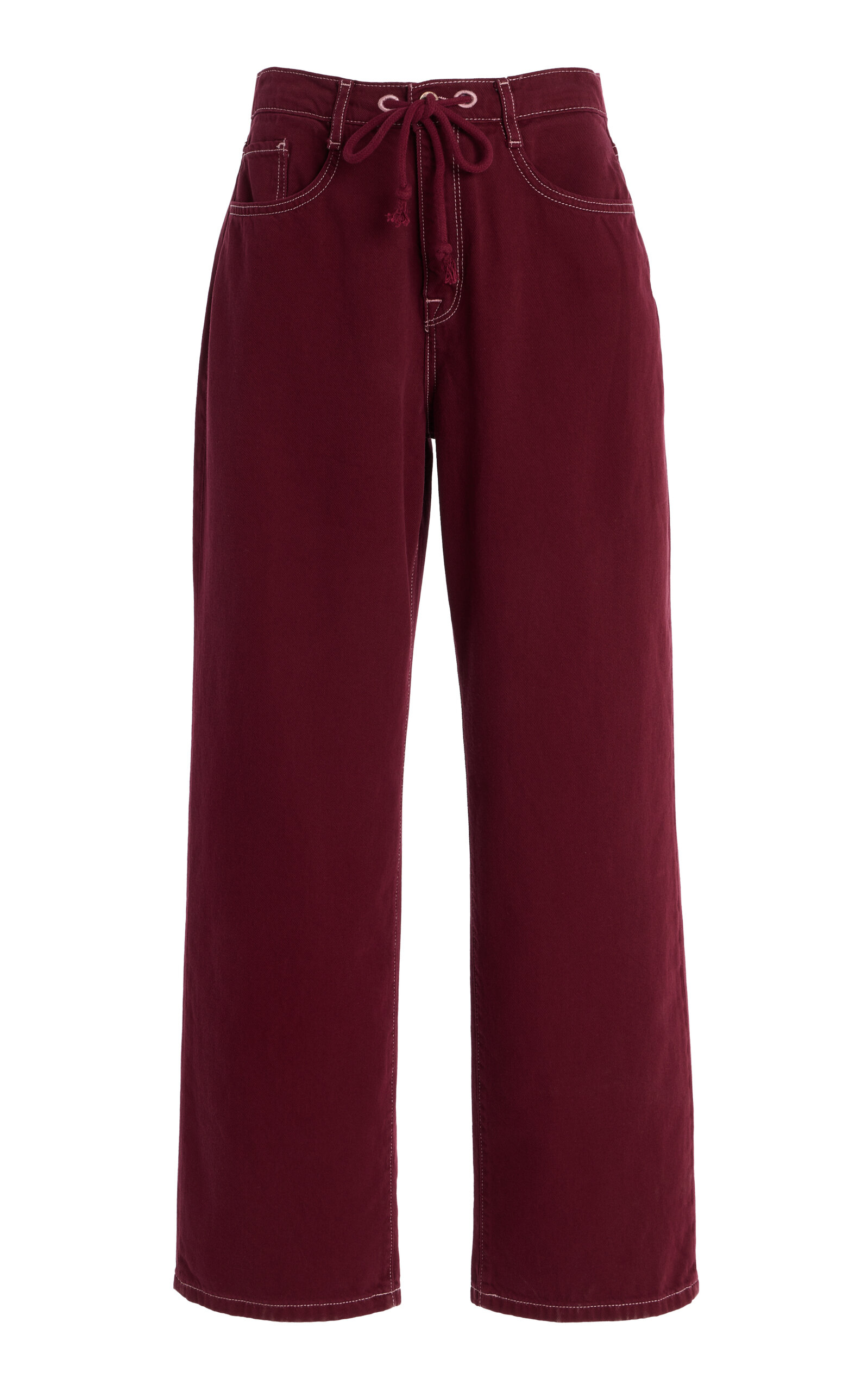 Triarchy Nesta Mid-Rise Drawstring Jeans - Red - XS