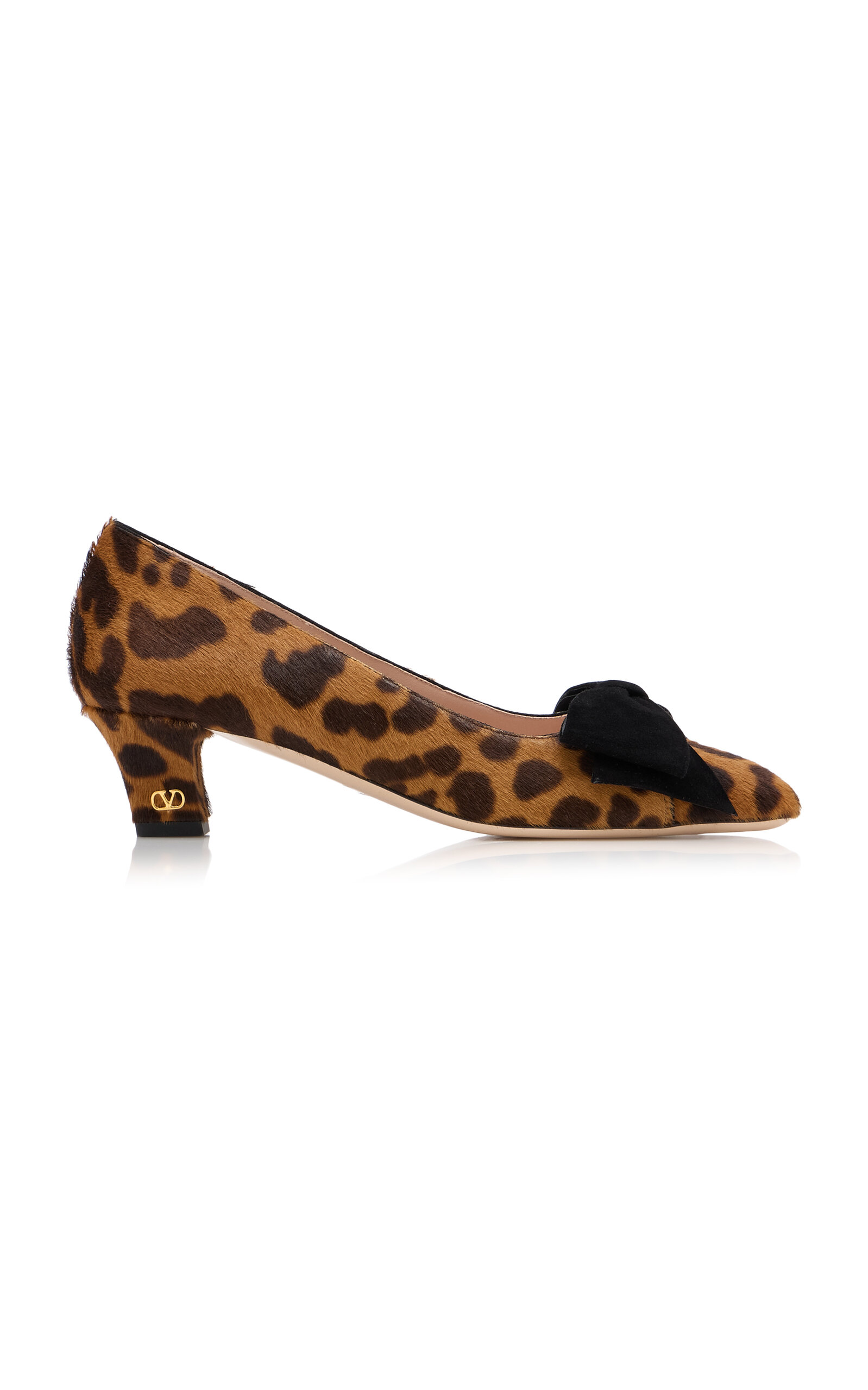 Valentino Bowow 45 Leopard-print Calf Hair Pumps In Multi
