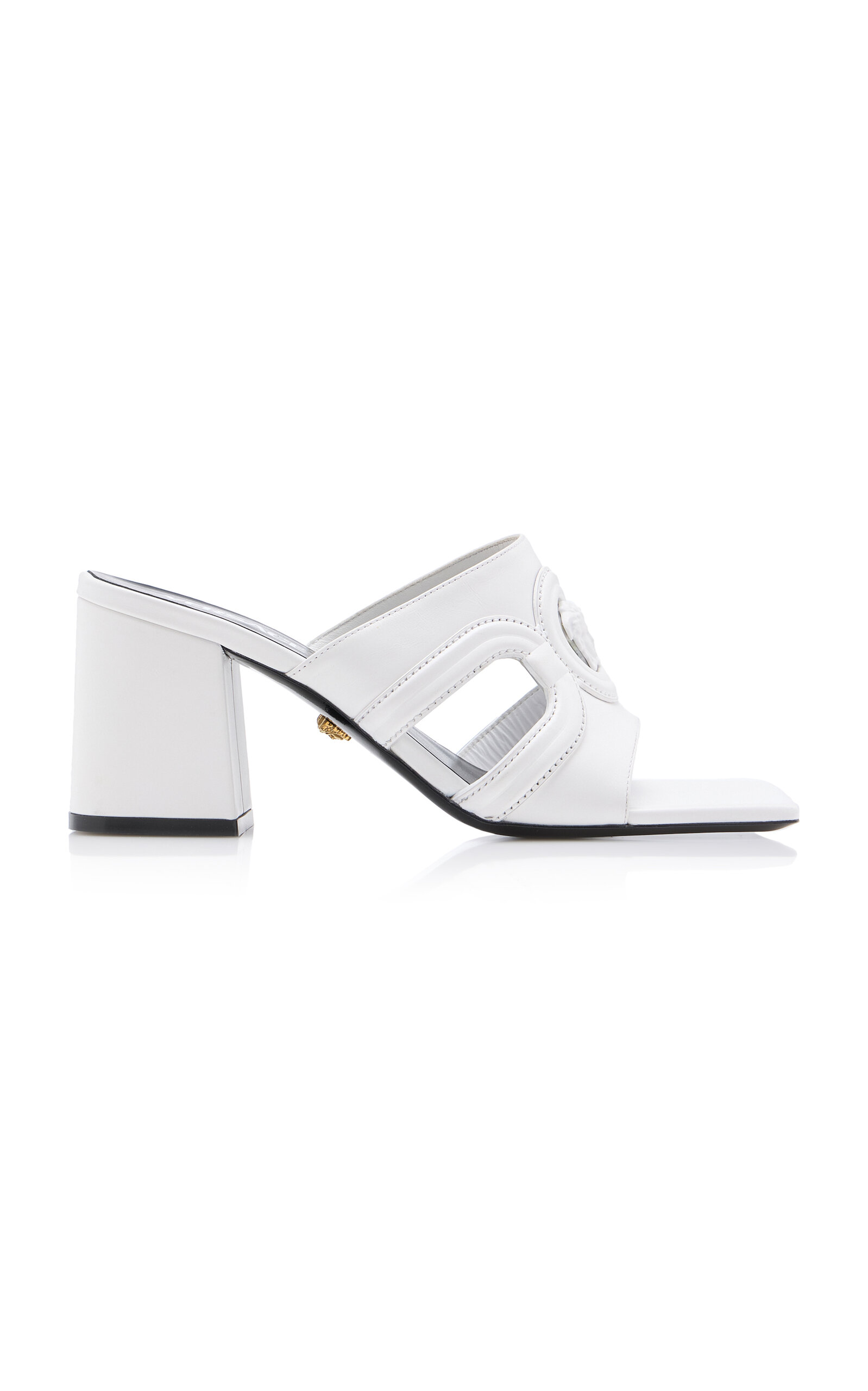 Versace La Vacanza Leather Mules - White