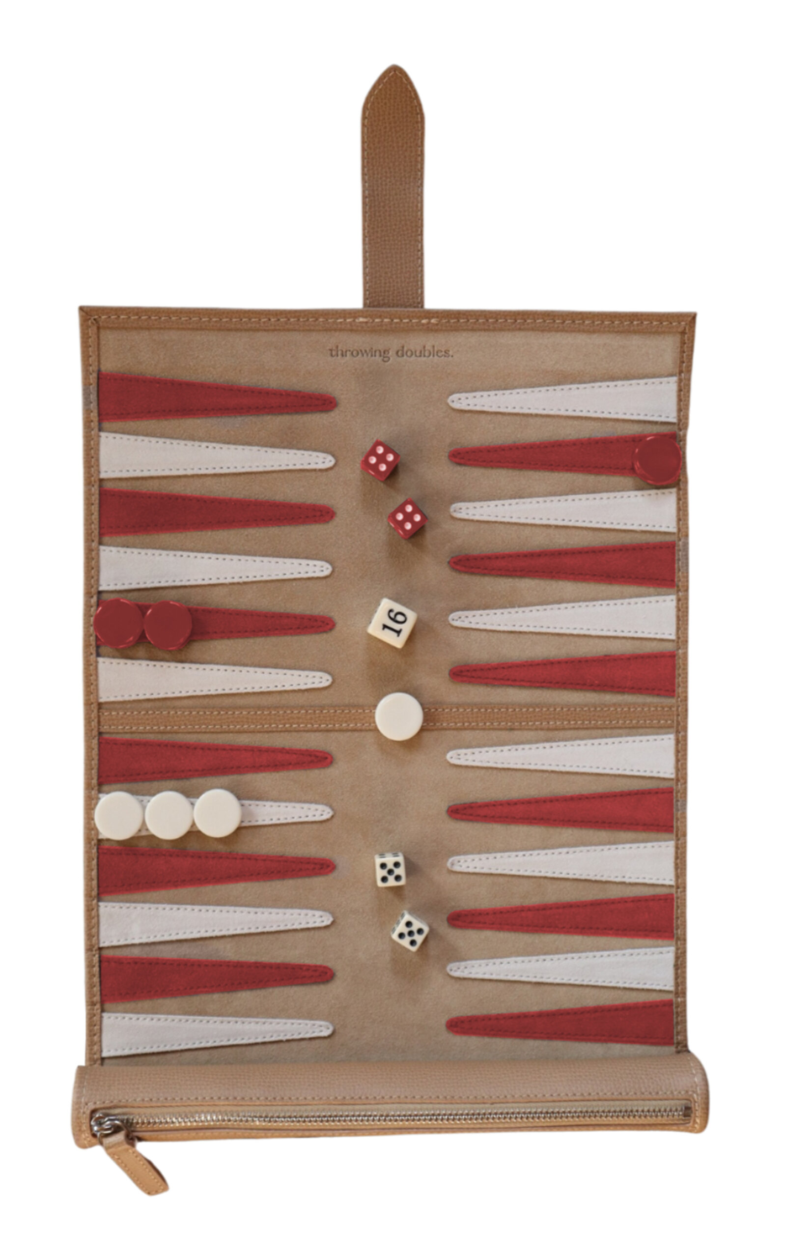 Throwing Doubles Travel Backgammon Board In Red