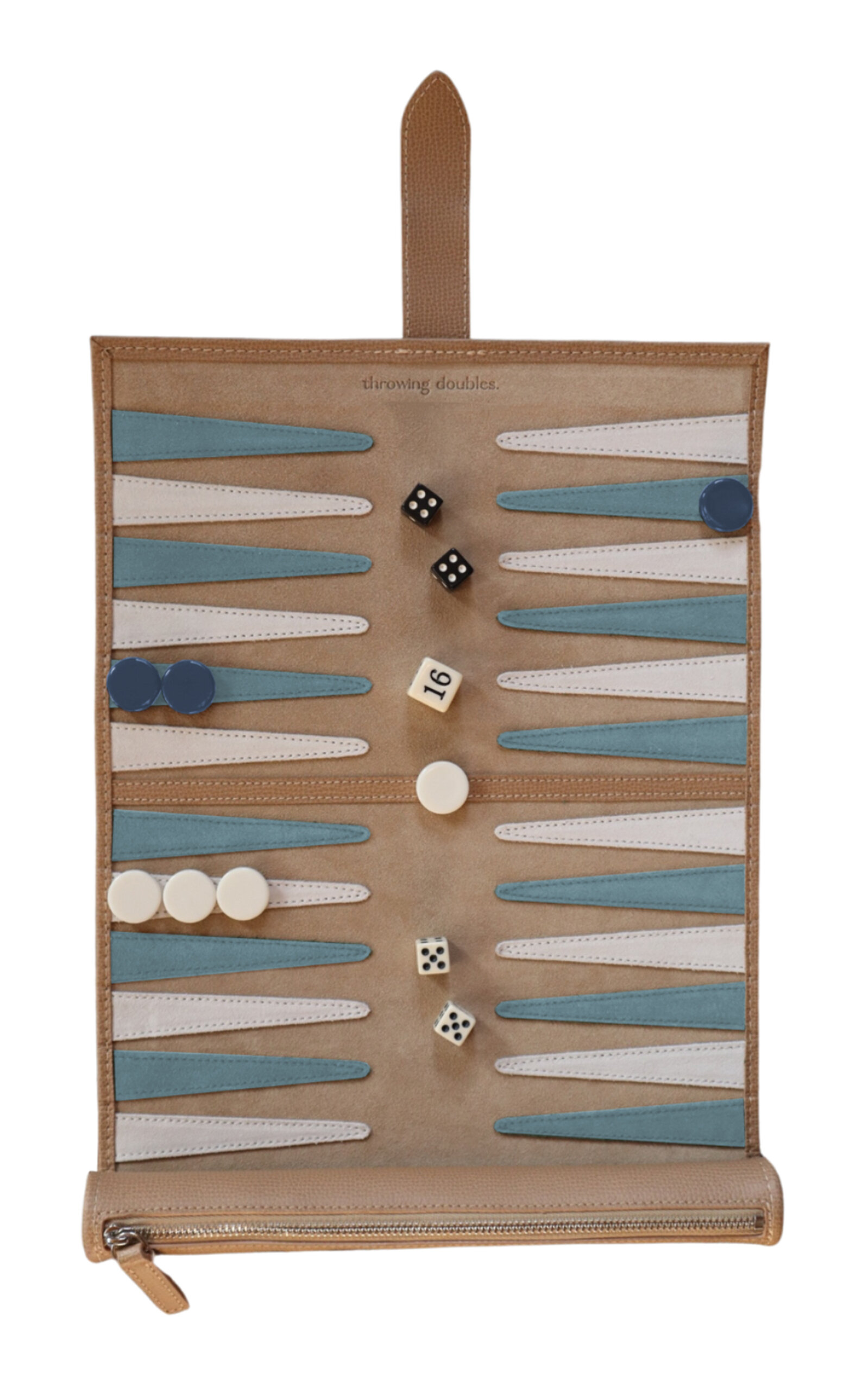 Throwing Doubles Travel Backgammon Board In Light Blue