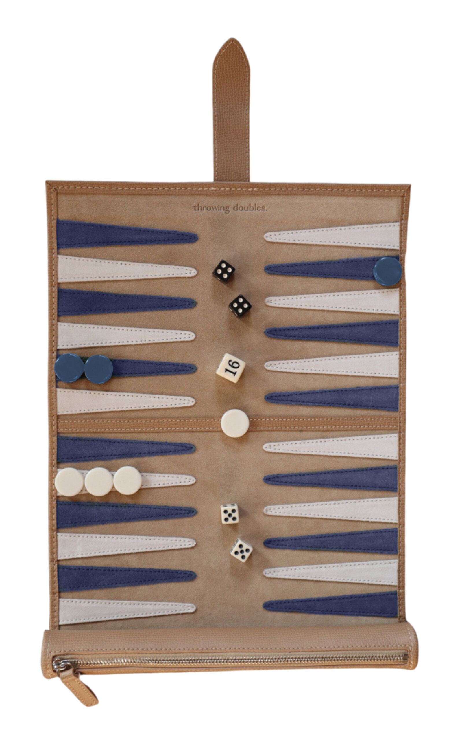 Throwing Doubles Travel Backgammon Board In Blue