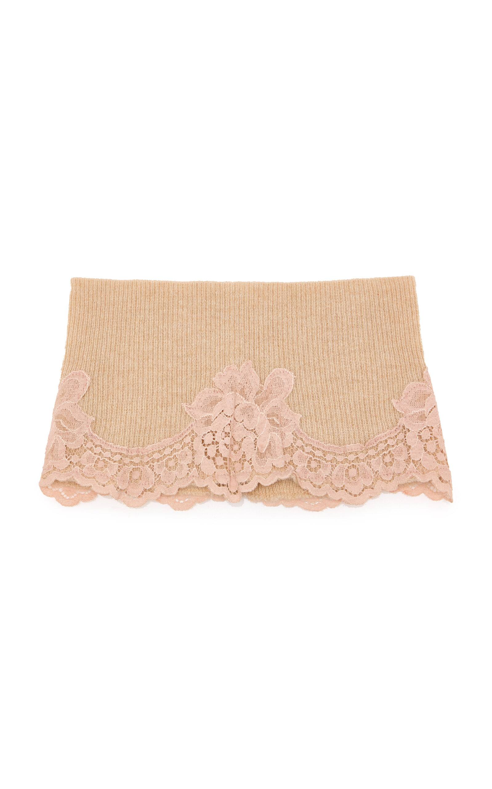 Valentino Garavani Lace-trimmed Cashmere Headband In Pink