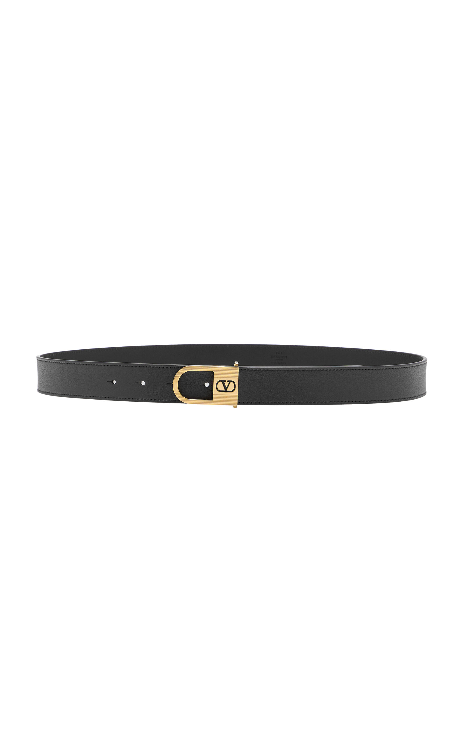 Valentino Vlogo Signature Leather Belt In Black